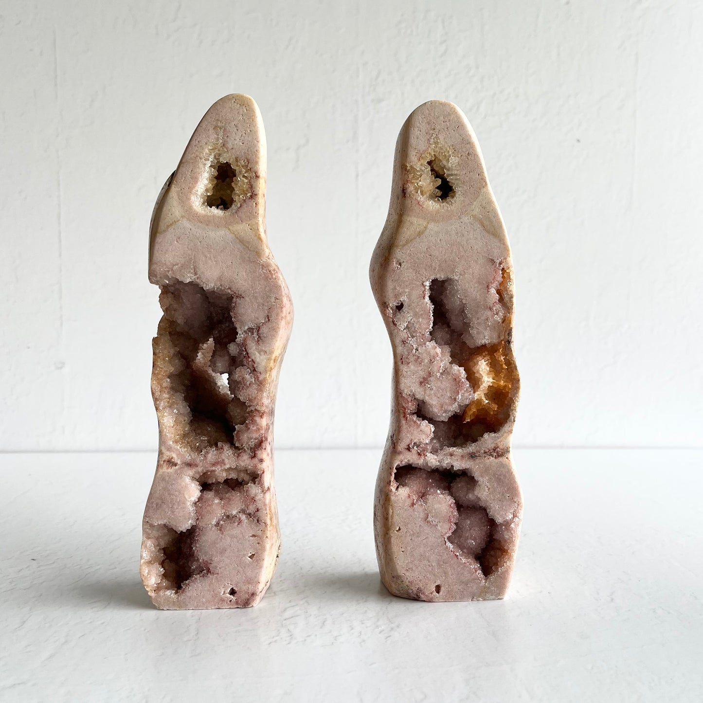 Pink Amethyst Statue Set