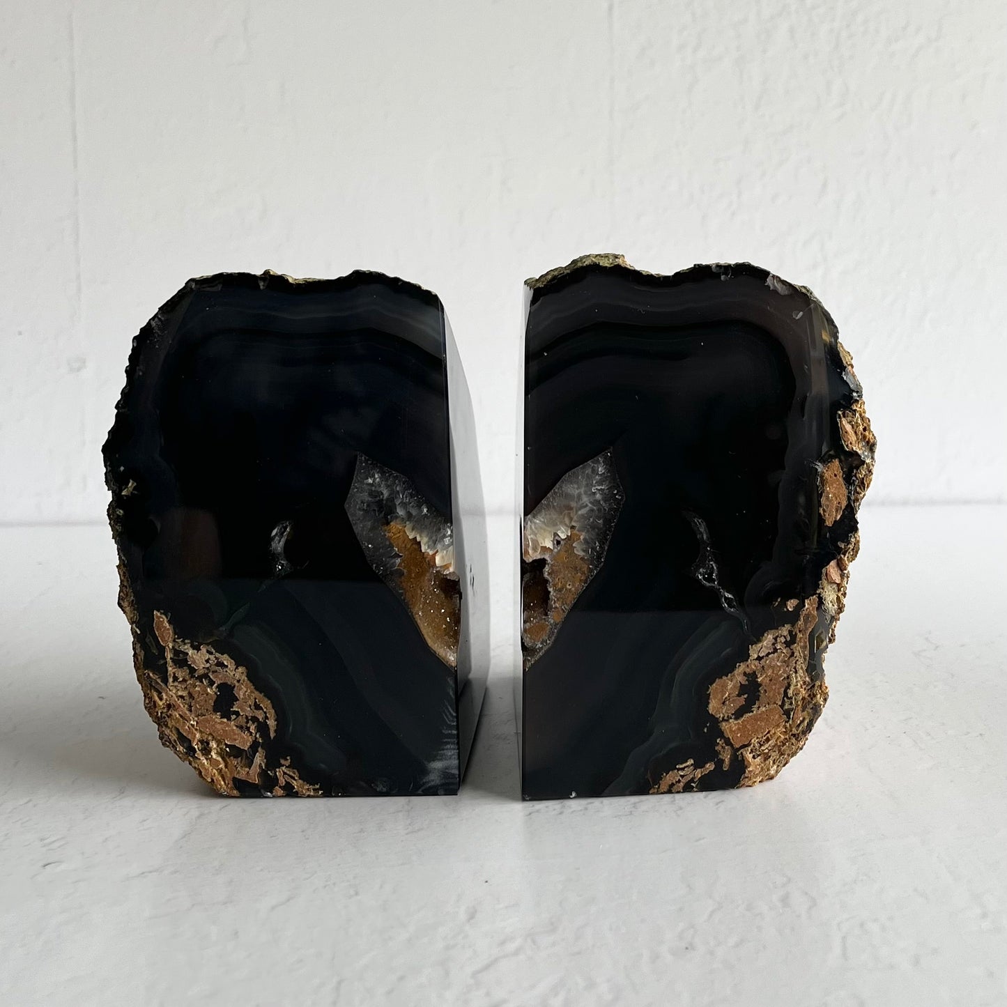 Agate Book end pair / 3.69kg (total weight)