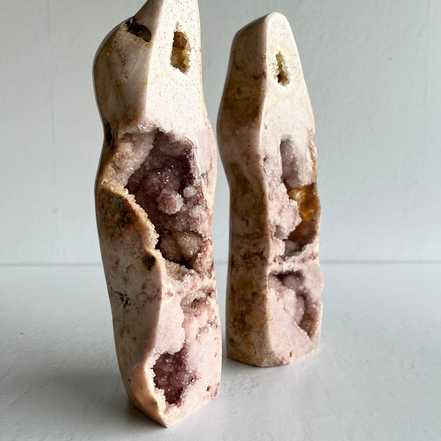 Pink Amethyst Statue Set