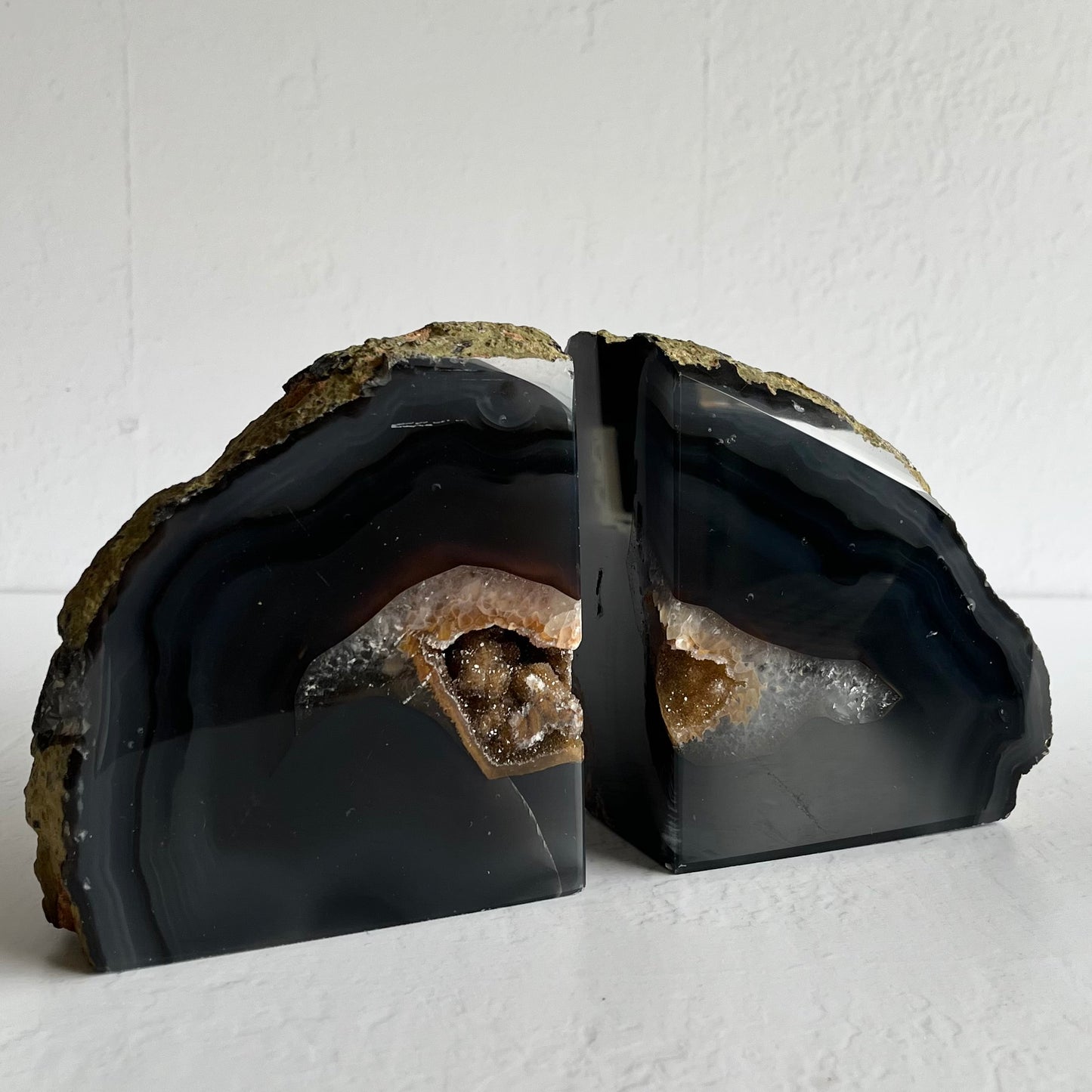 Agate Book end pair / 3.69kg (total weight)