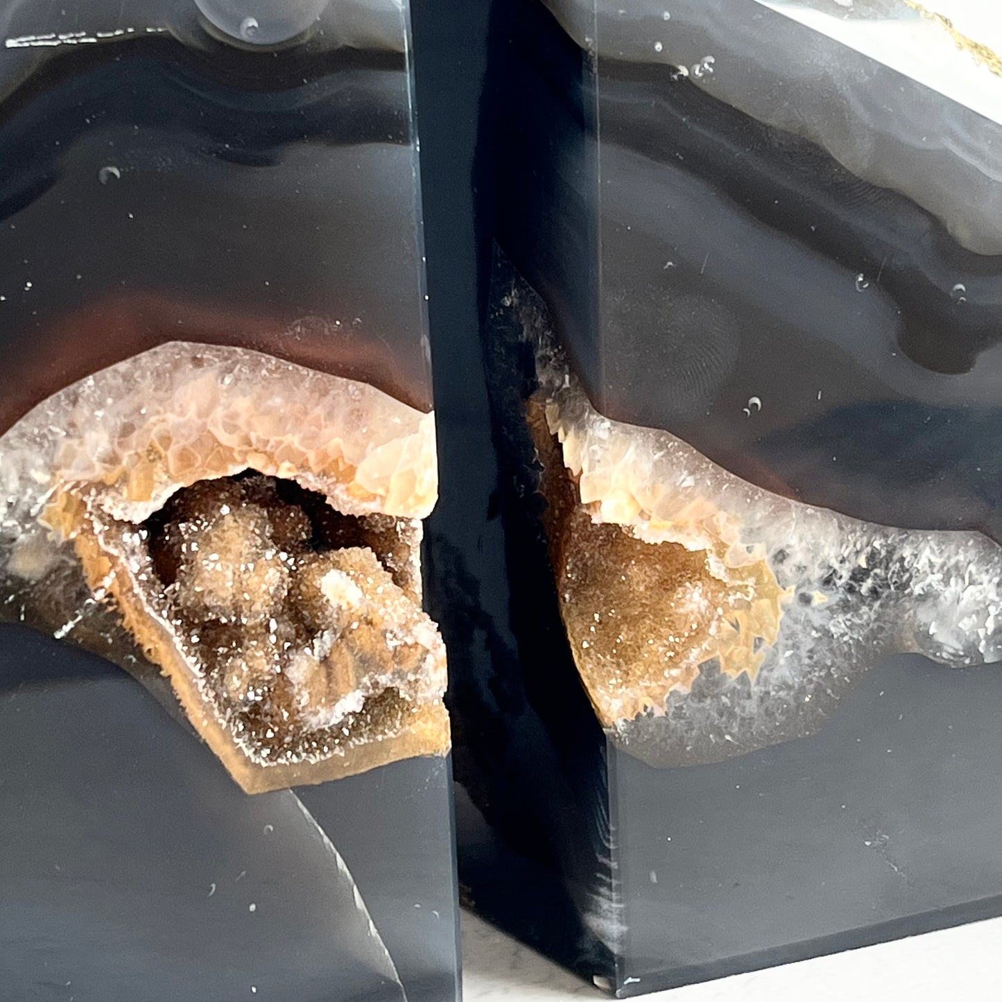 Agate Book end pair / 3.69kg (total weight)