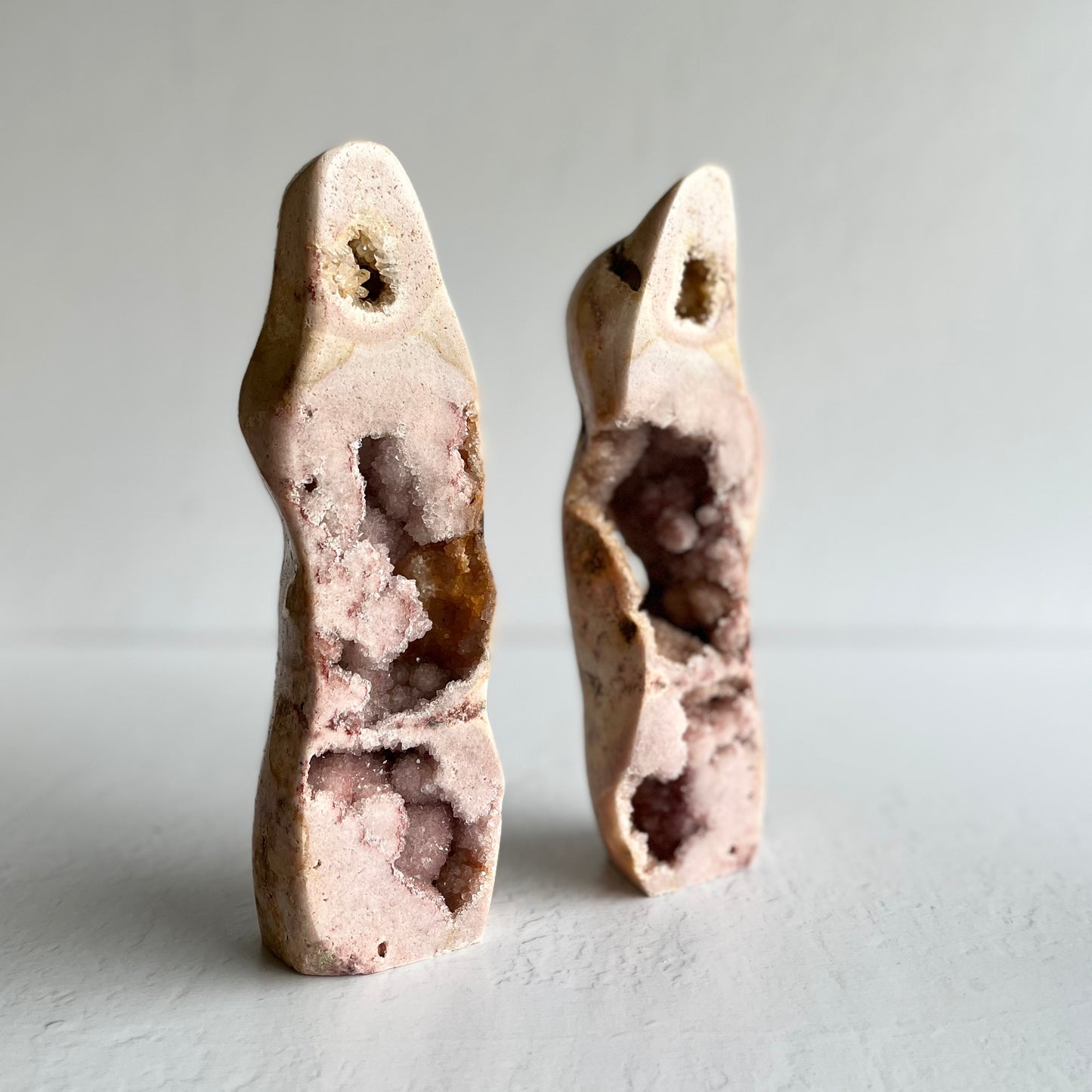 Pink Amethyst Statue Set
