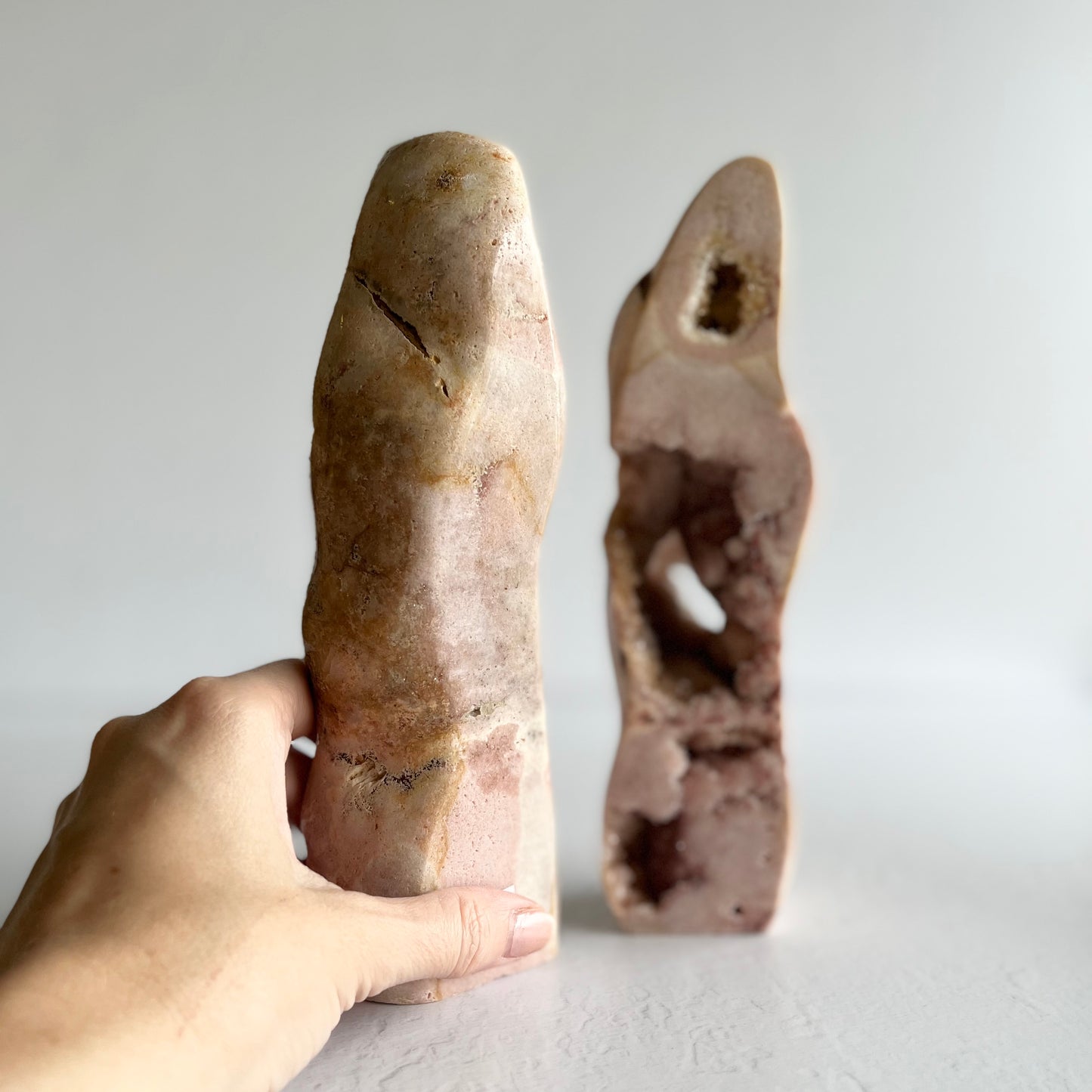 Pink Amethyst Statue Set