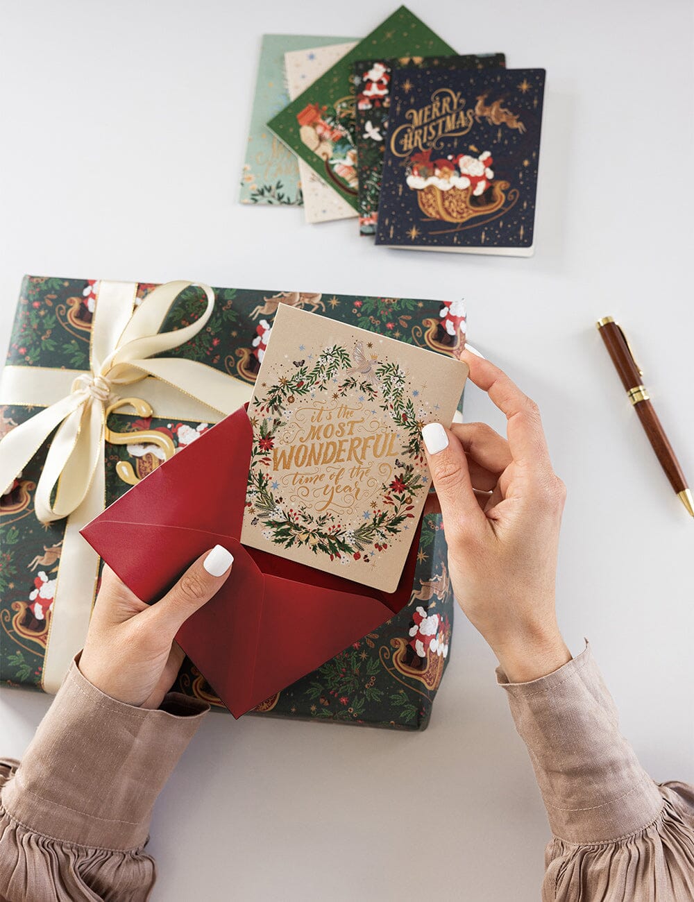 "It's the most wonderful time of the year" Christmas Card (Wreath)