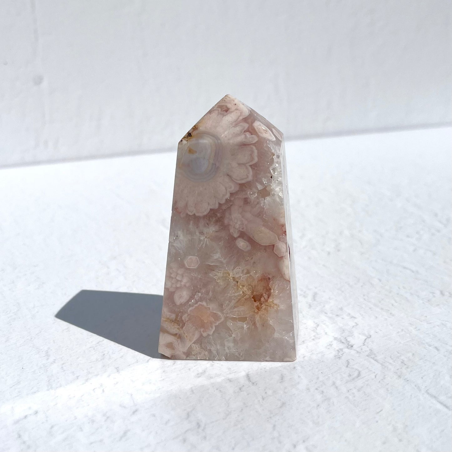 Pink (Sakura) Flower Agate Point / 278g