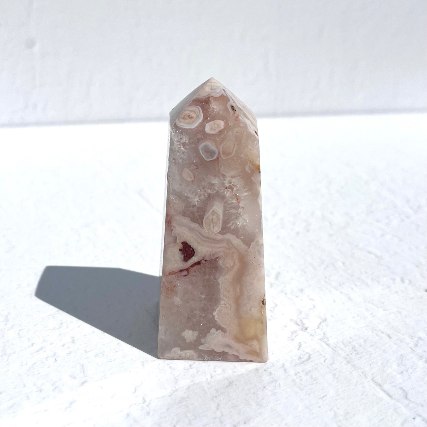 Pink (Sakura) Flower Agate Point / 278g