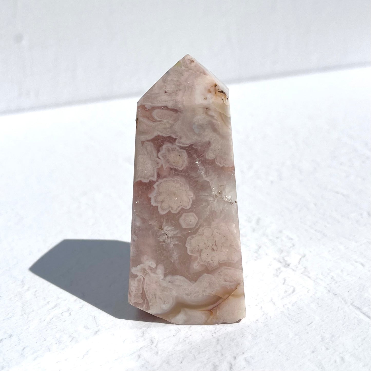 Pink (Sakura) Flower Agate Point / 278g