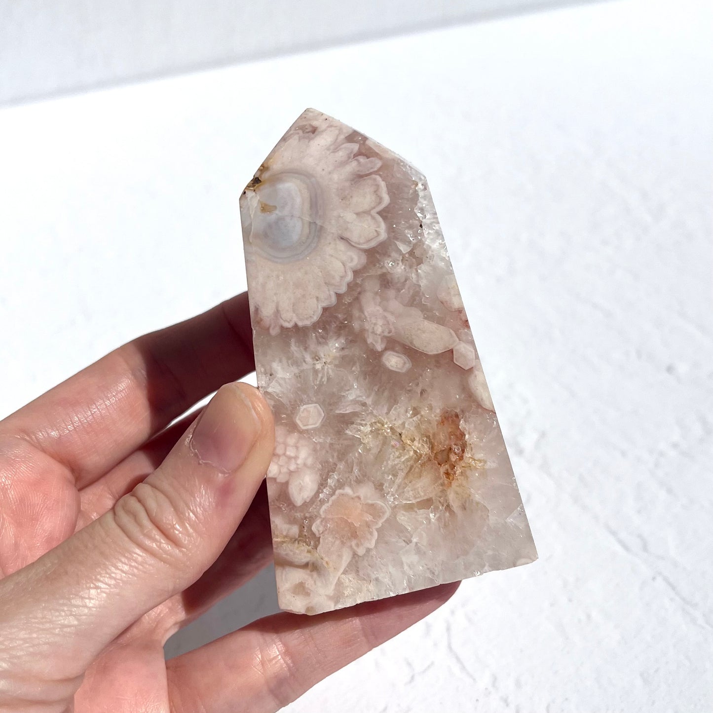 Pink (Sakura) Flower Agate Point / 278g