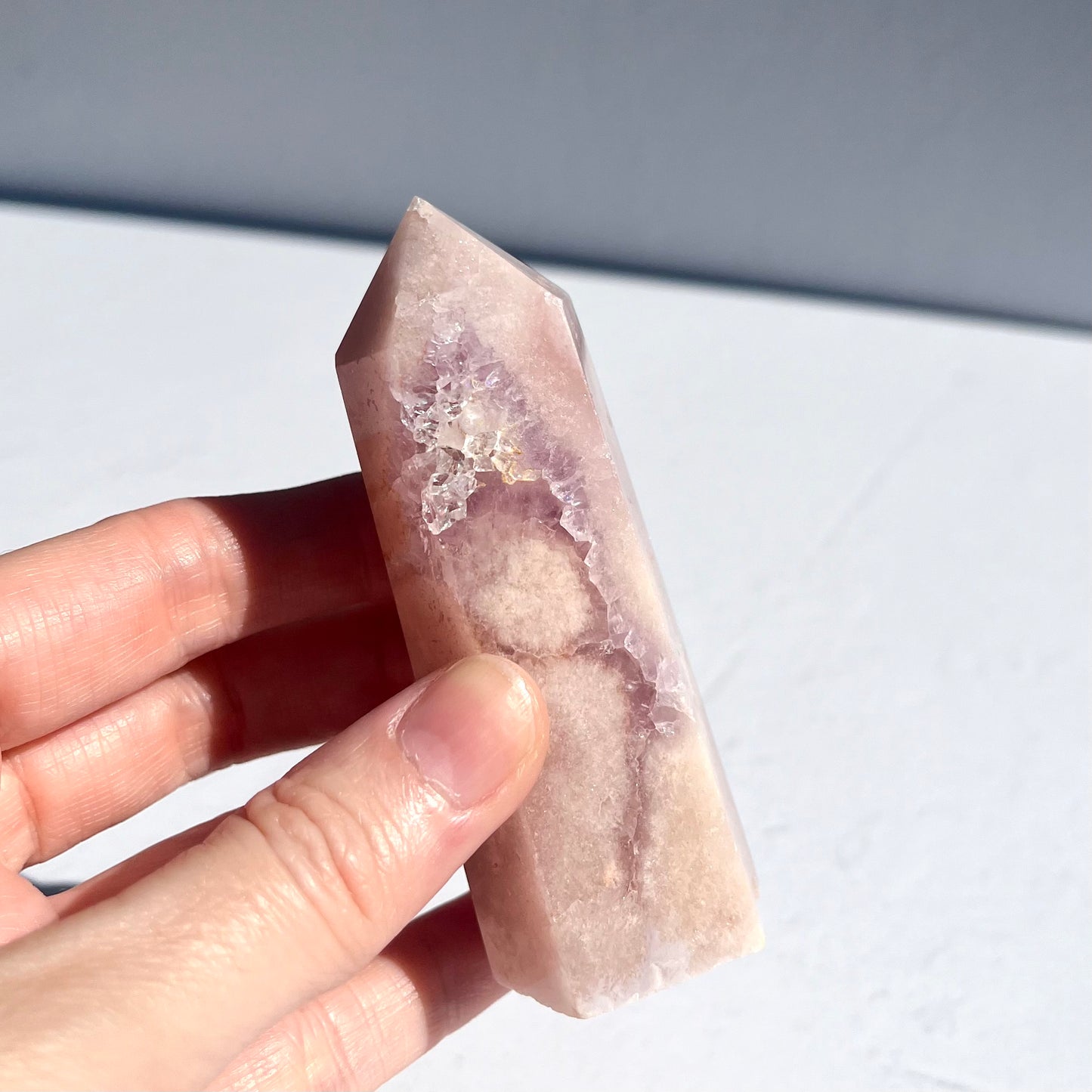 Pink Amethyst Hexagon Point / 163g