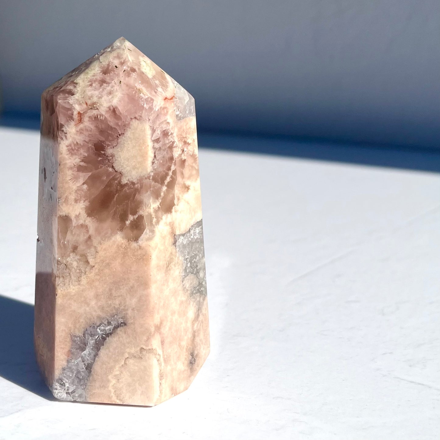 Pink Amethyst Flower Agate Hybrid Point / 308g