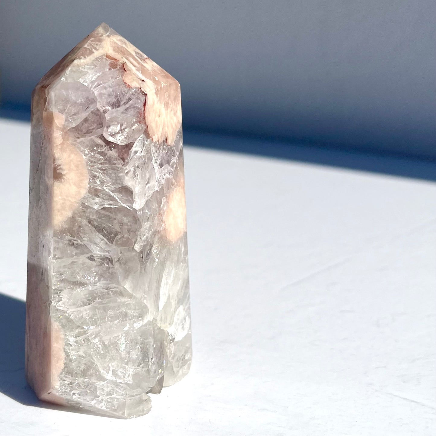 Pink Amethyst Flower Agate Hybrid Point / 308g