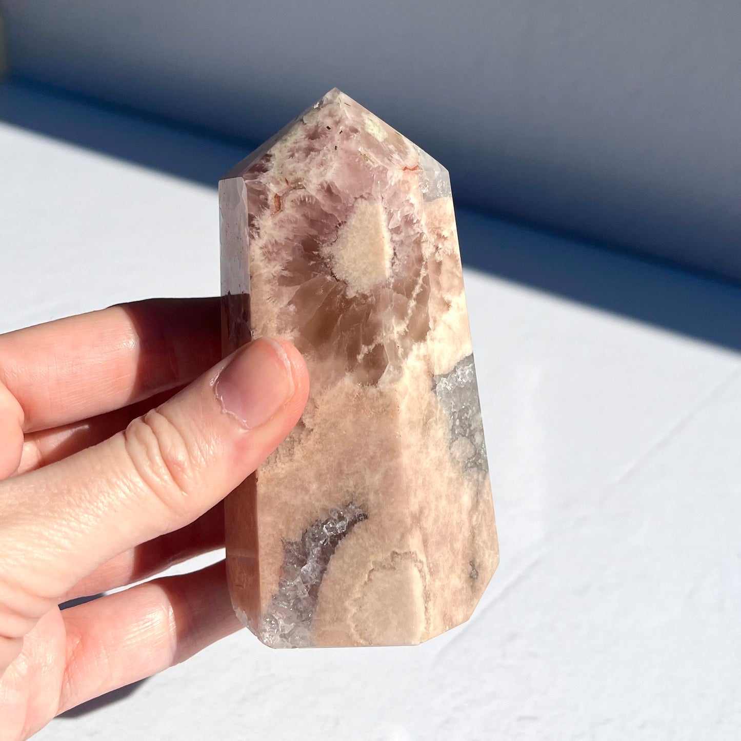 Pink Amethyst Flower Agate Hybrid Point / 308g