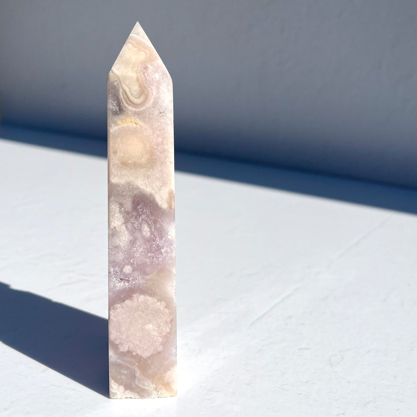 Pink Amethyst Flower Agate Hybrid Obelisk / 290g