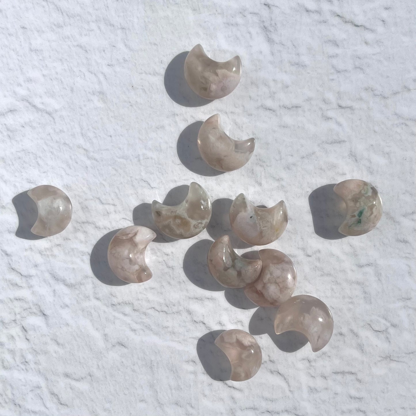 Mini Flower Agate Moons