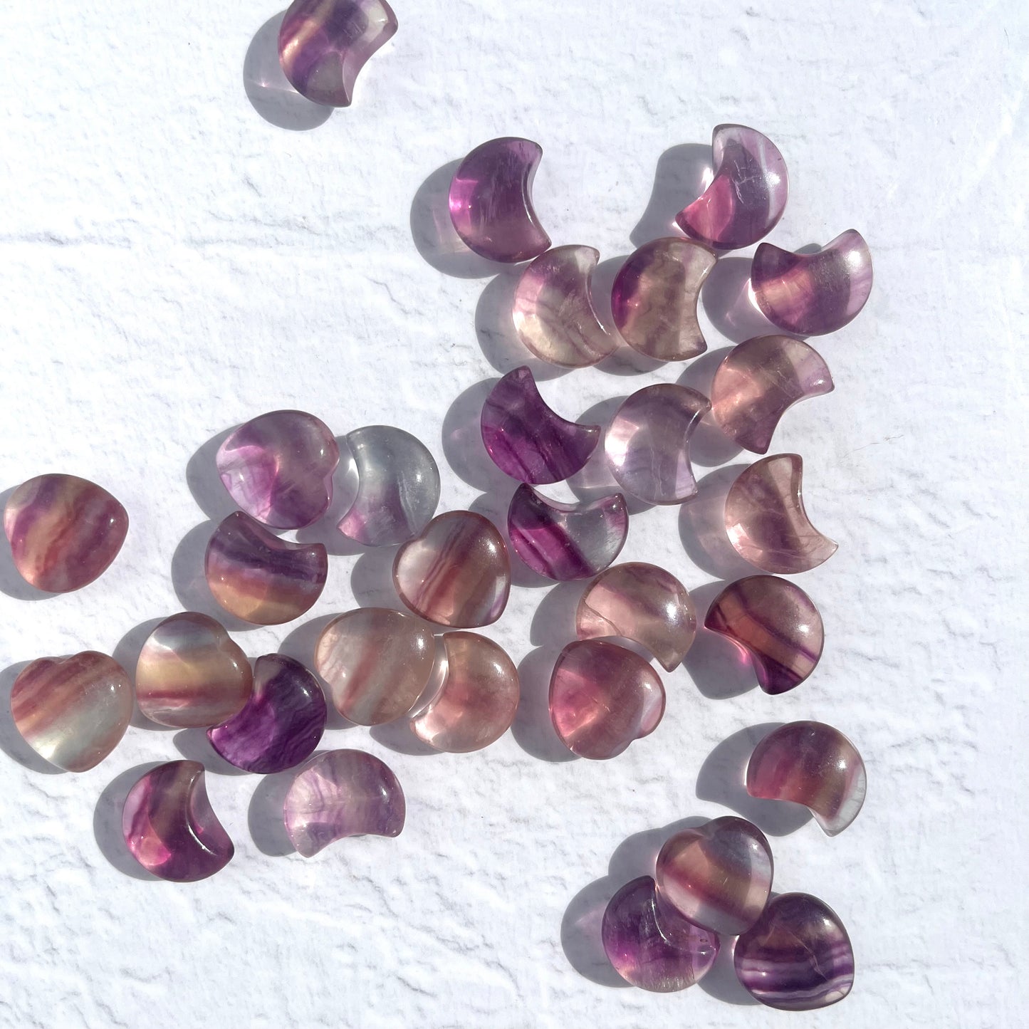 Fluorite Mini Heart & Moon