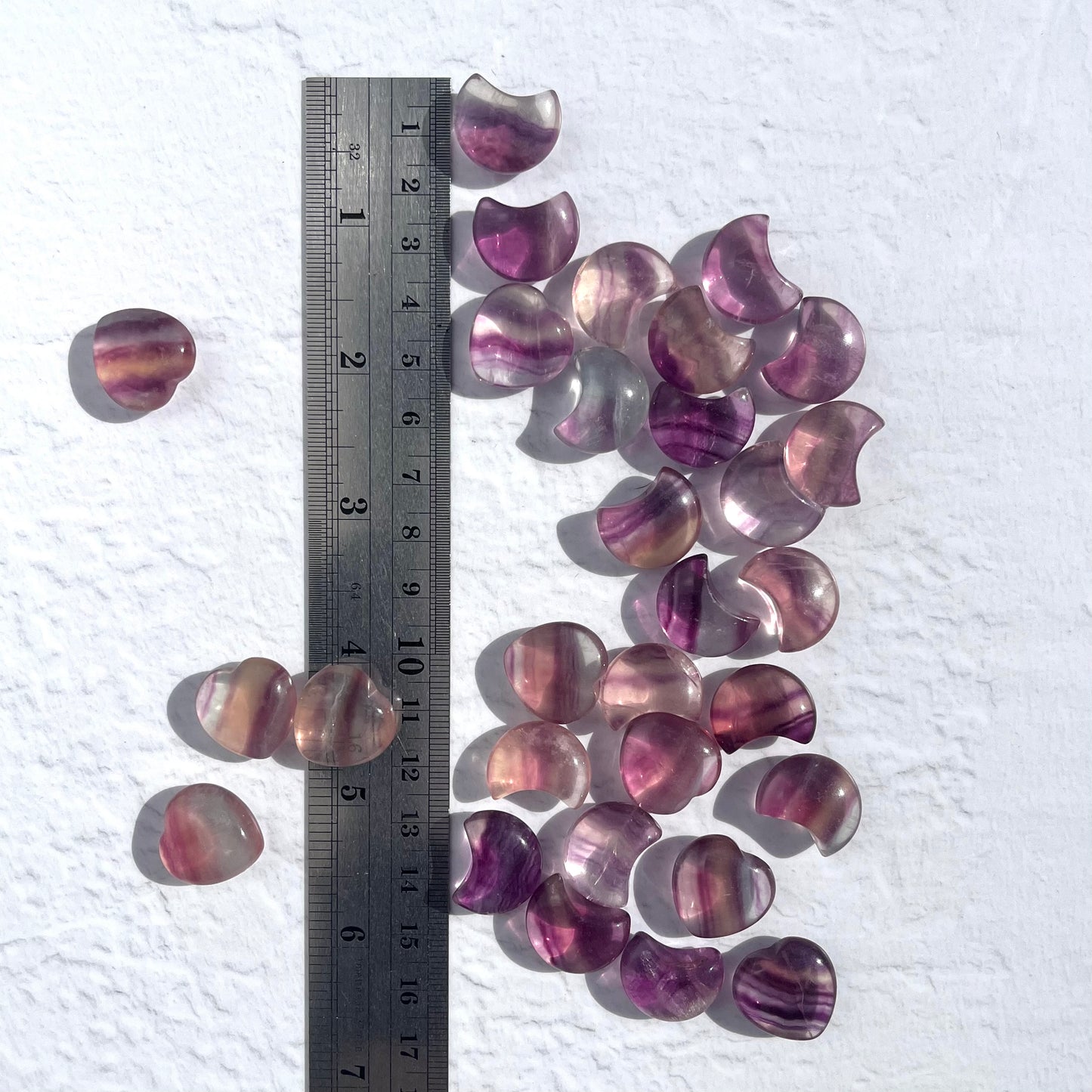 Fluorite Mini Heart & Moon