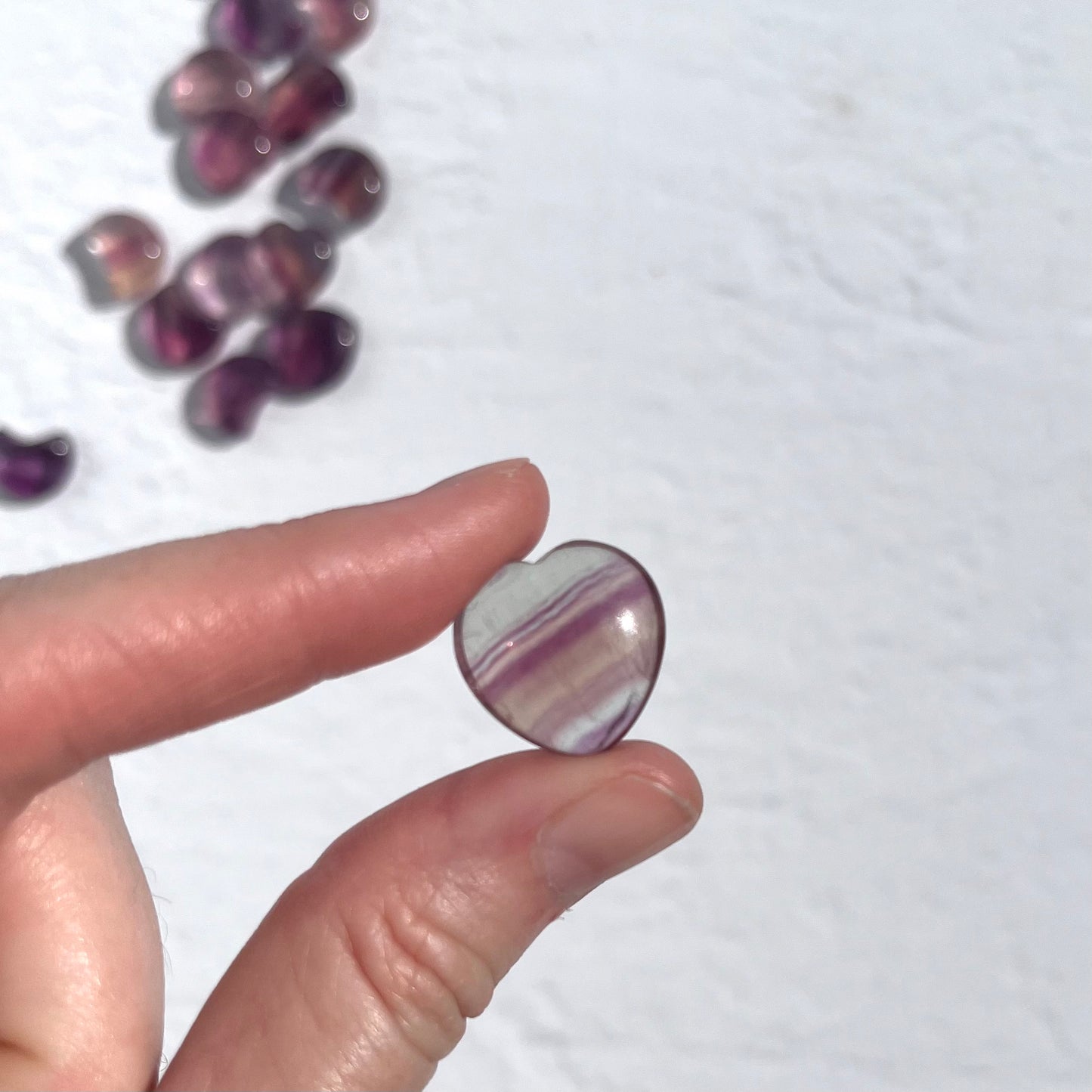 Fluorite Mini Heart & Moon