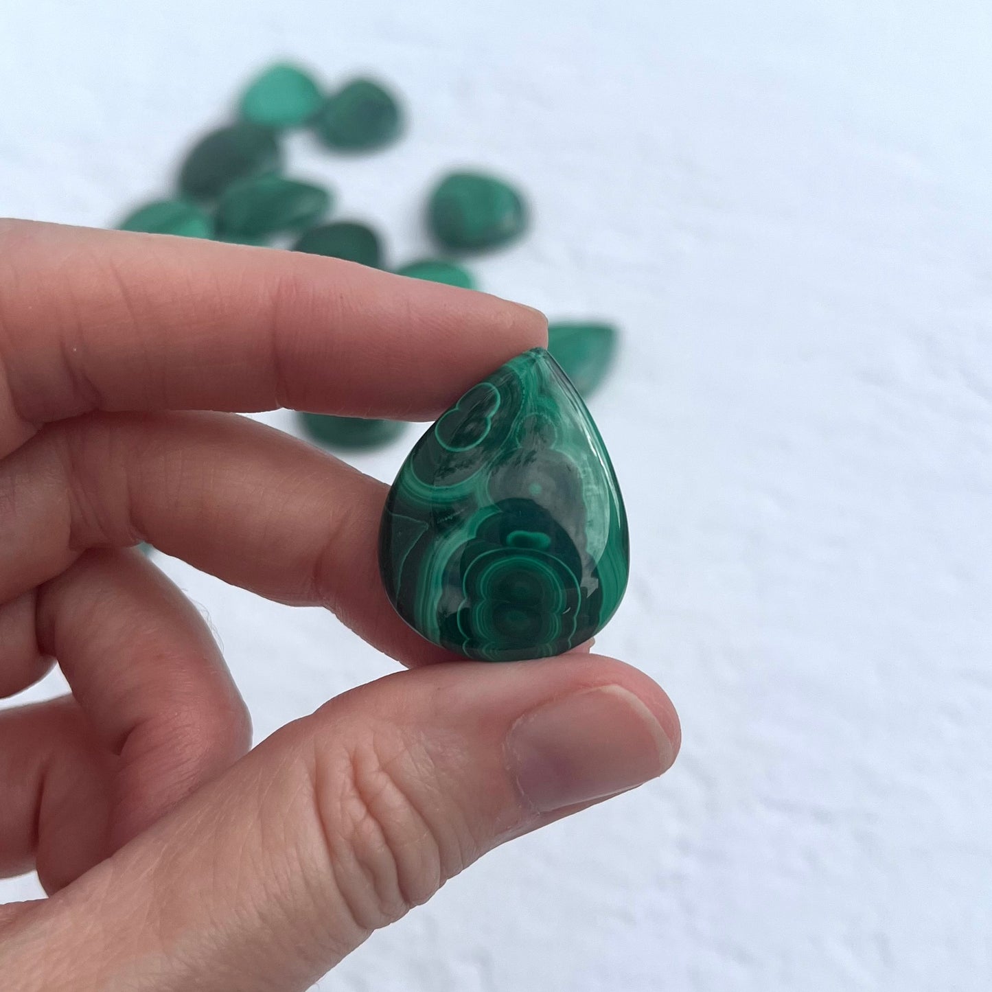 Malachite Teardrop Pendant Carvings