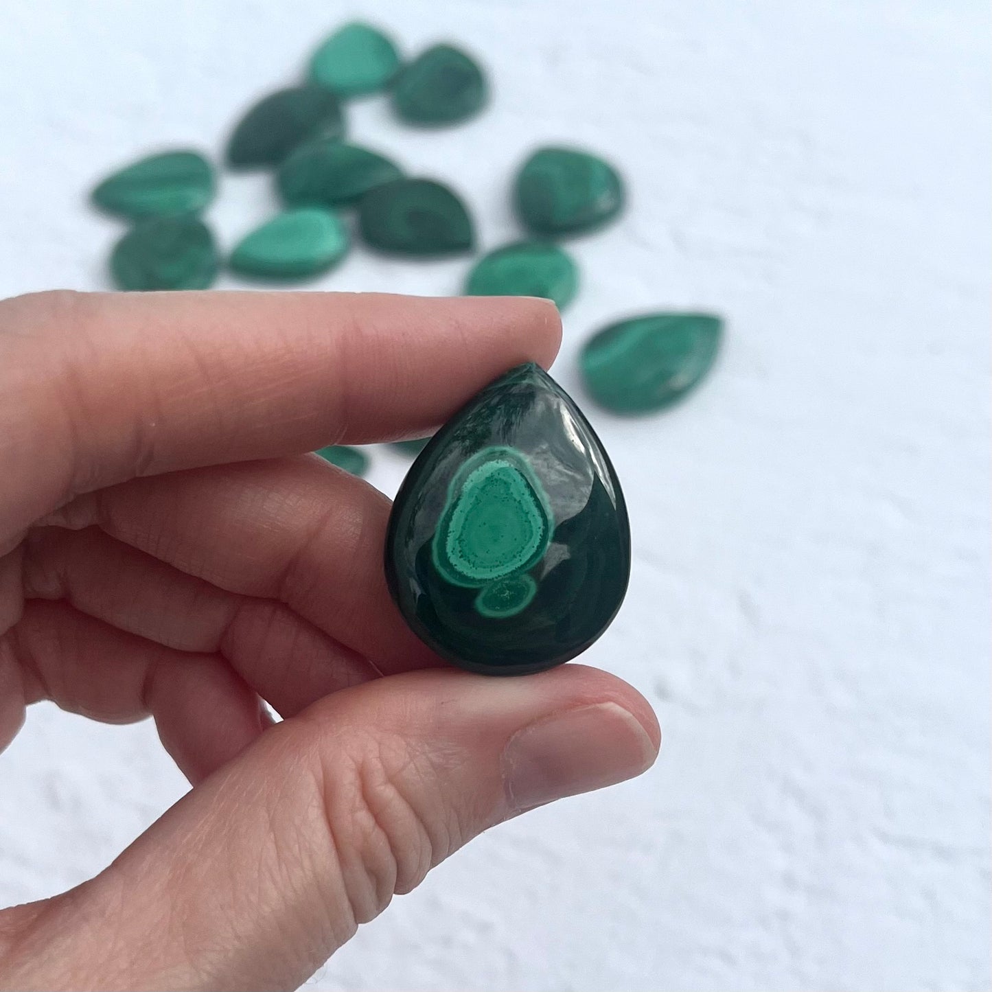 Malachite Teardrop Pendant Carvings