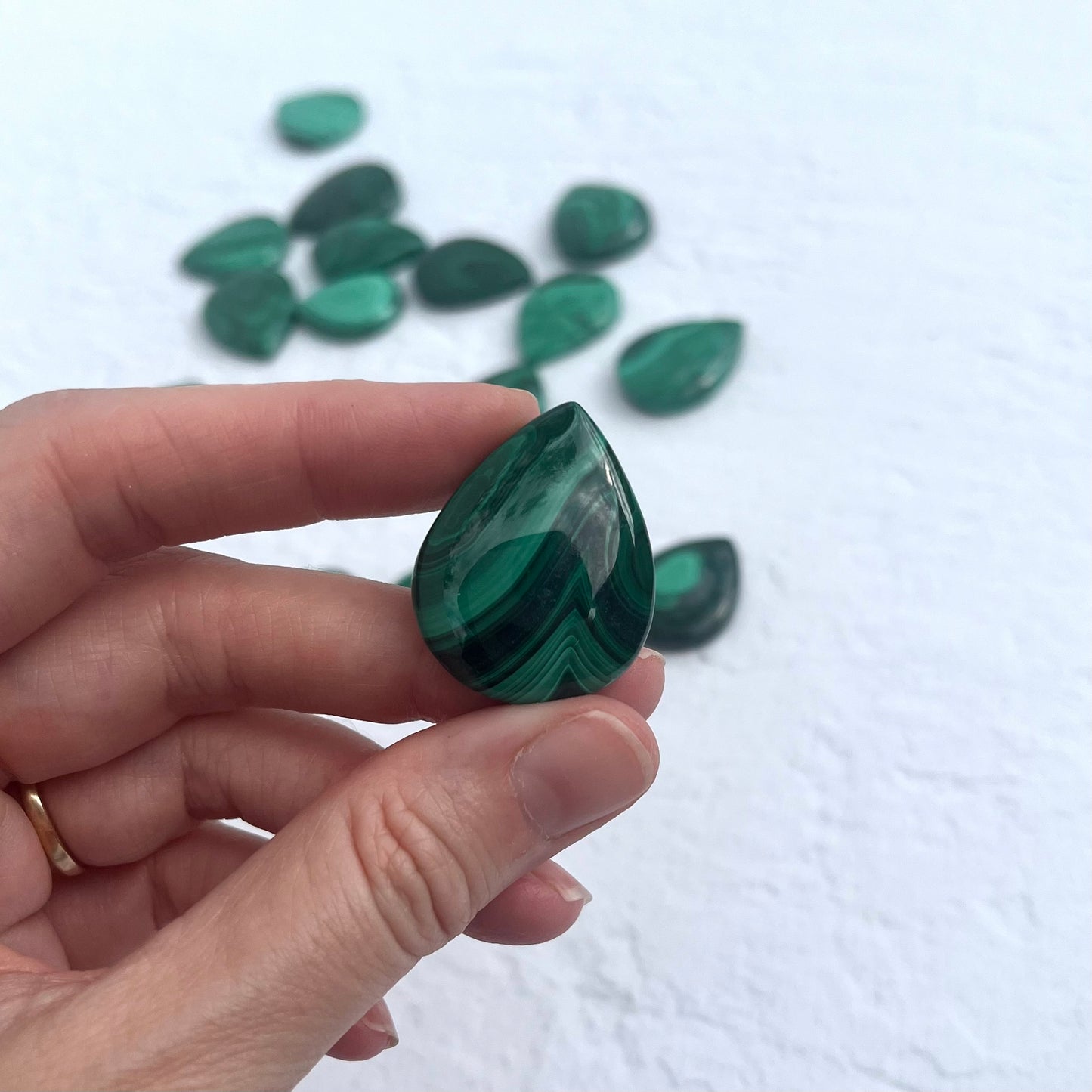 Malachite Teardrop Pendant Carvings