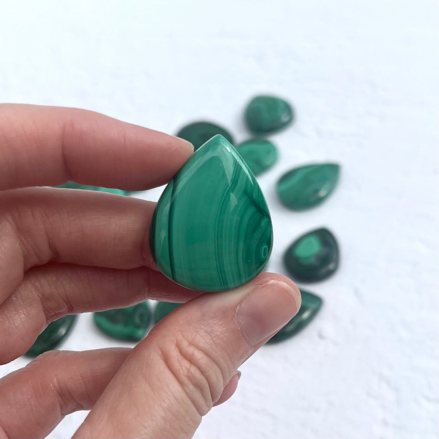 Malachite Teardrop Pendant Carvings
