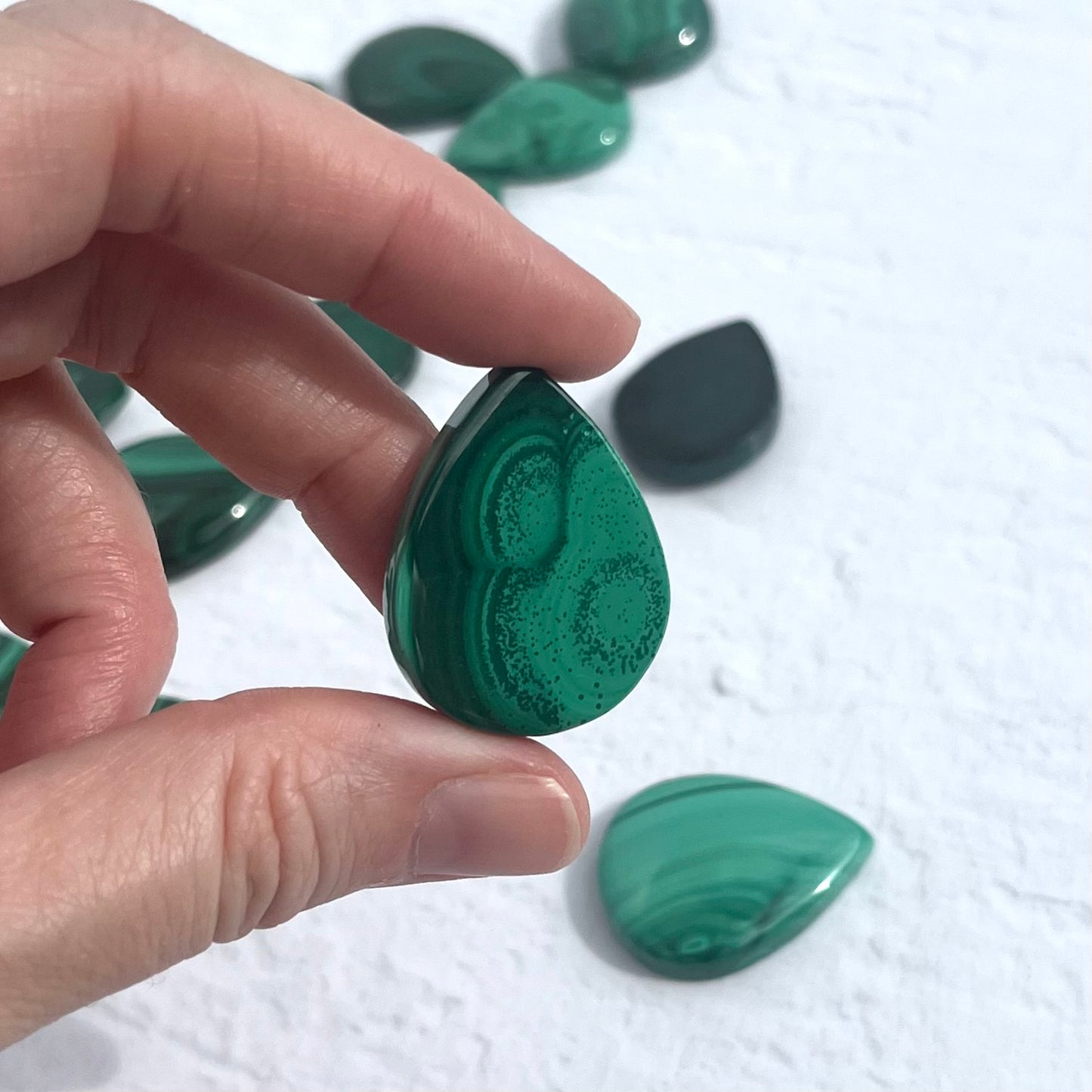 Malachite Teardrop Pendant Carvings