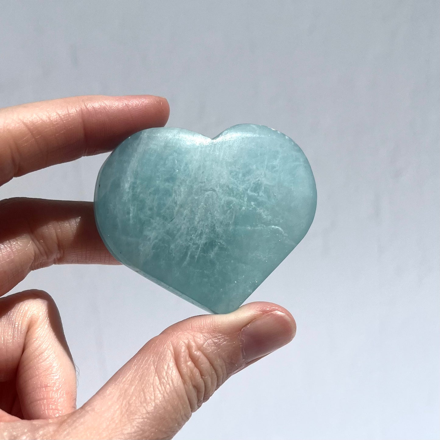 Aquamarine Heart Carving #13 / 61g