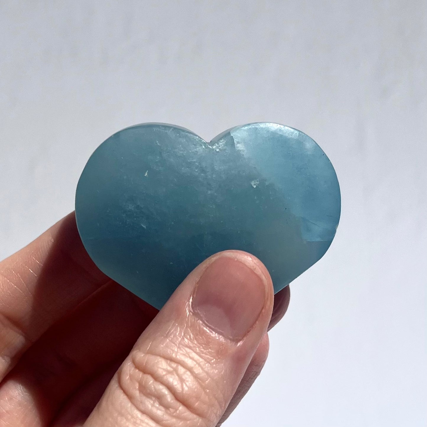 Aquamarine Heart Carving #15 / 49g