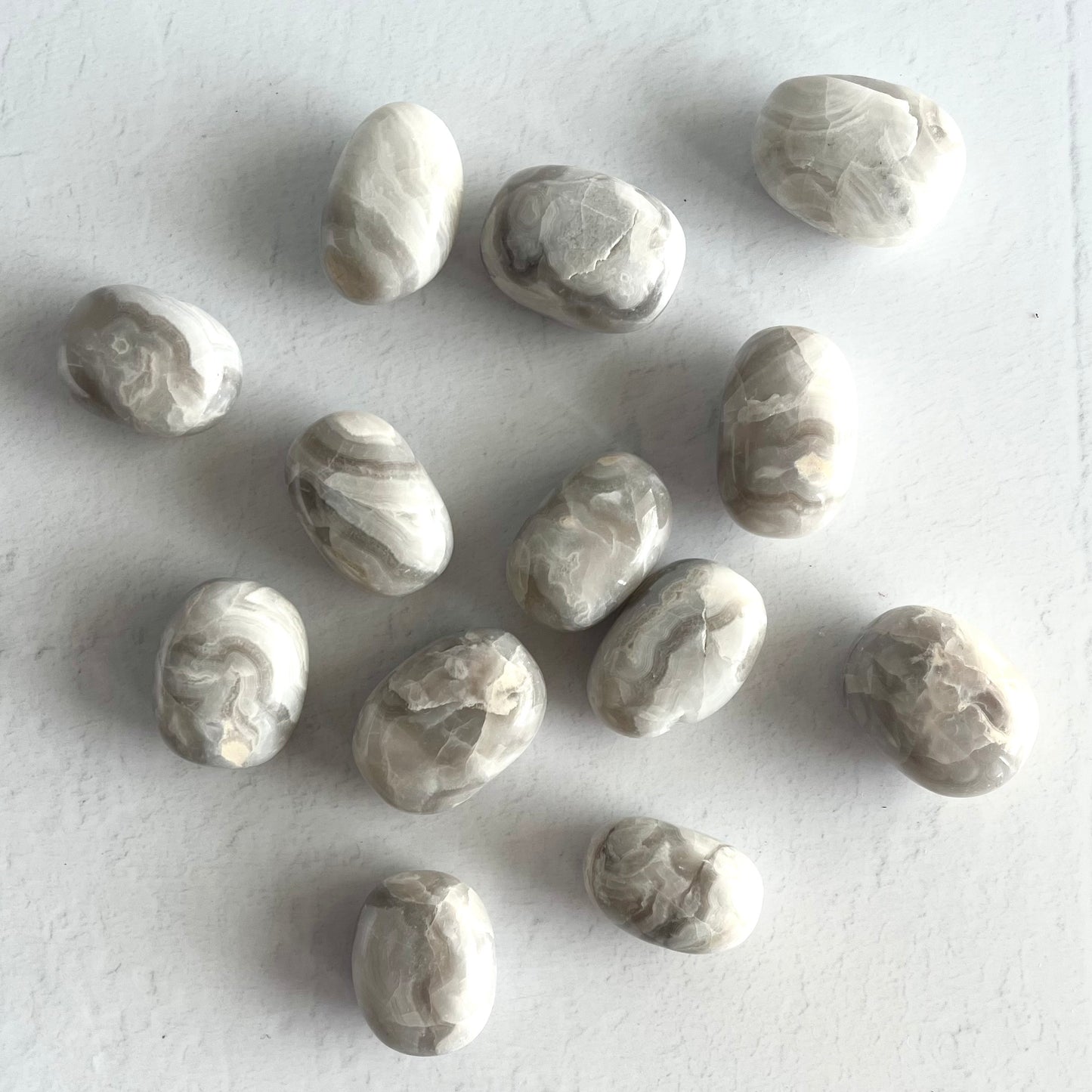 White Lace Agate Tumble