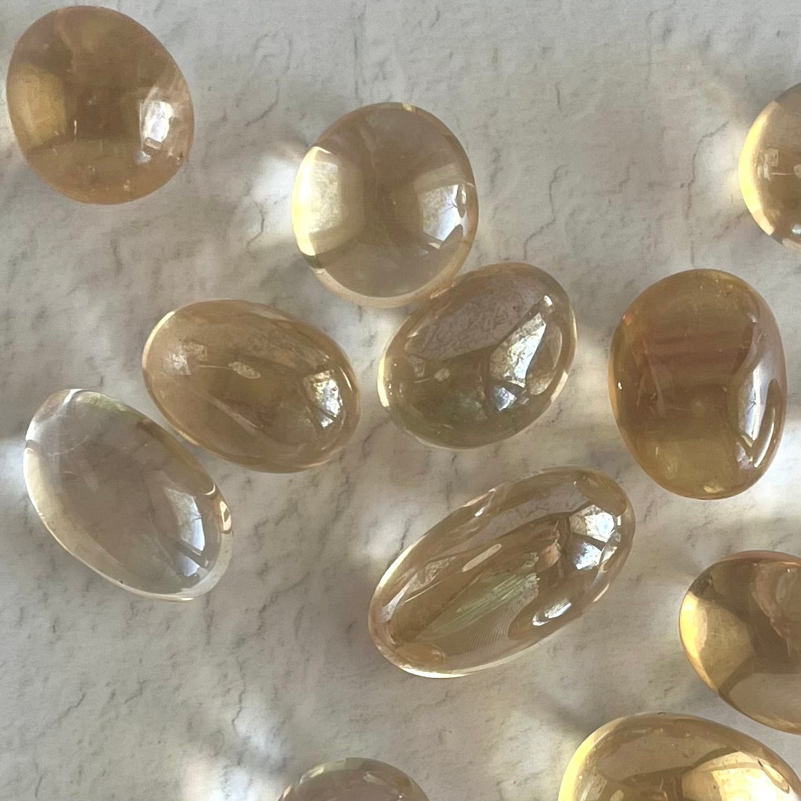 Champagne Aura Quartz Tumbles