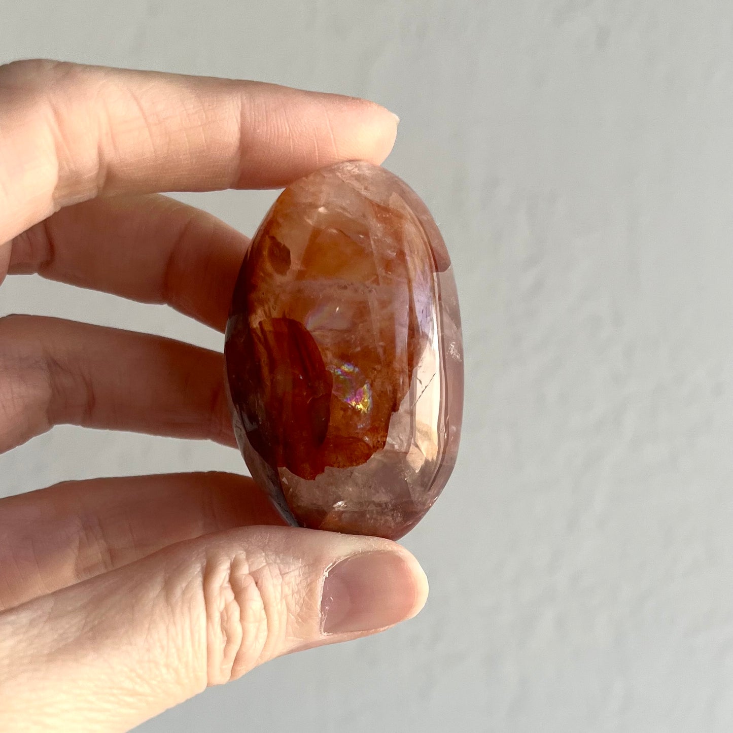 Fire Quartz Palm Stone #1 / 61g