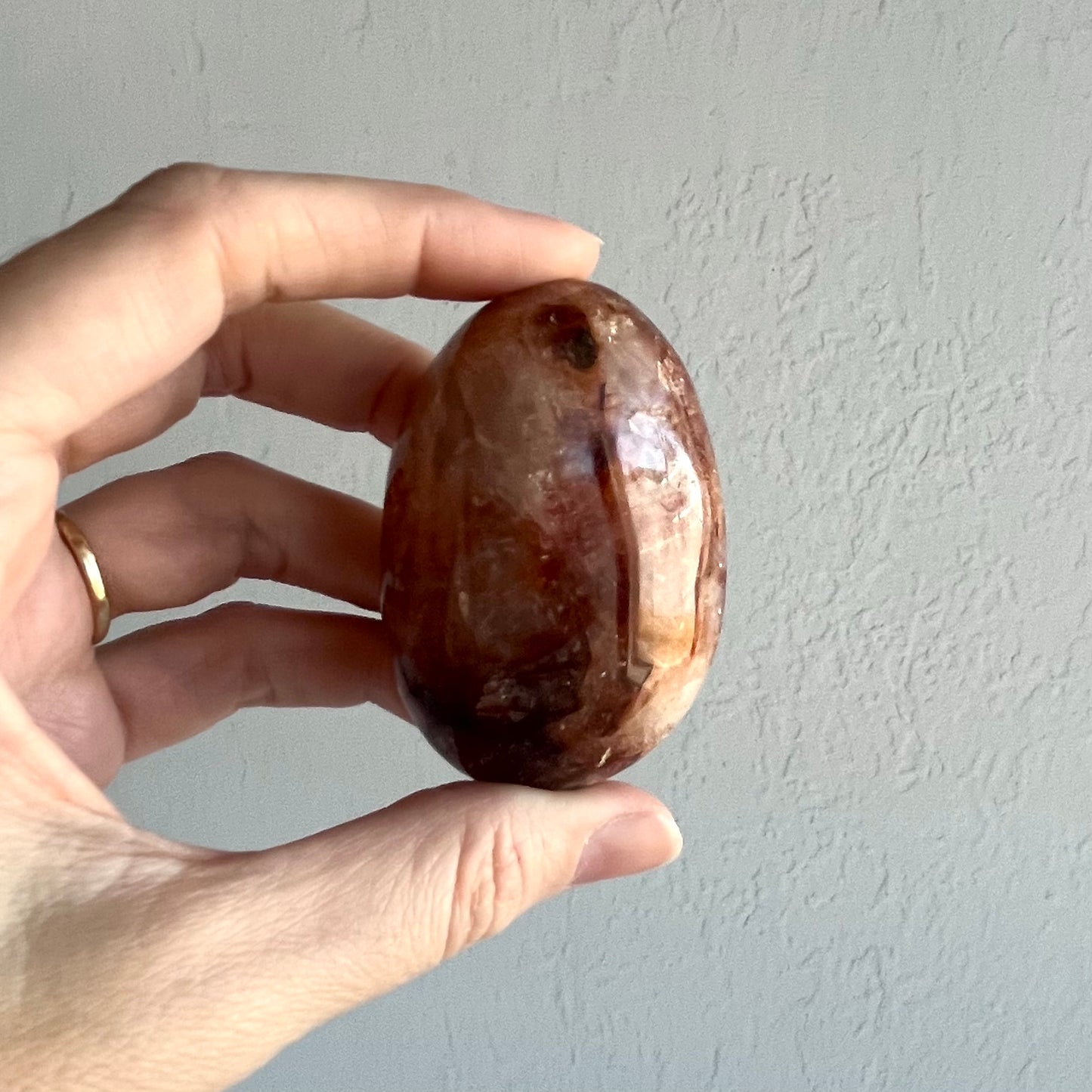 Fire Quartz Palm Stone #2 / 124g