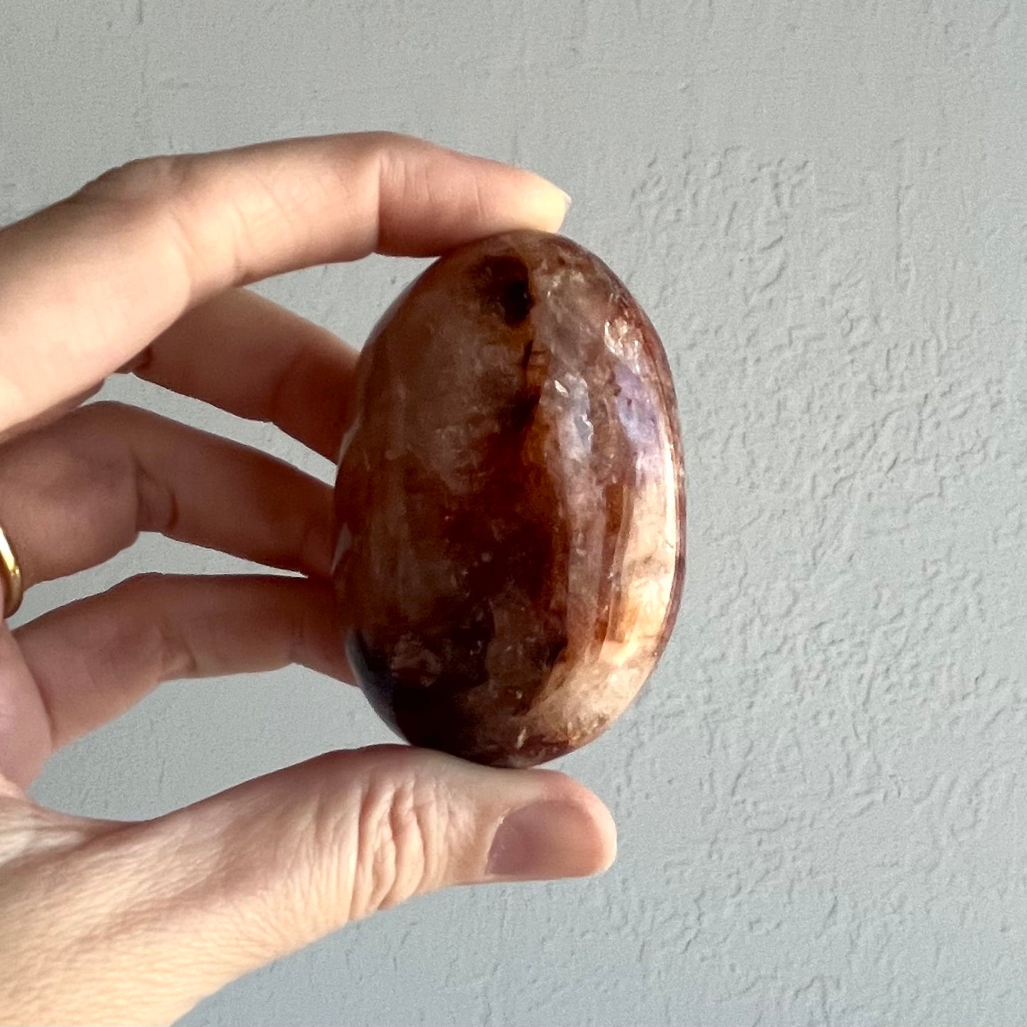 Fire Quartz Palm Stone #2 / 124g