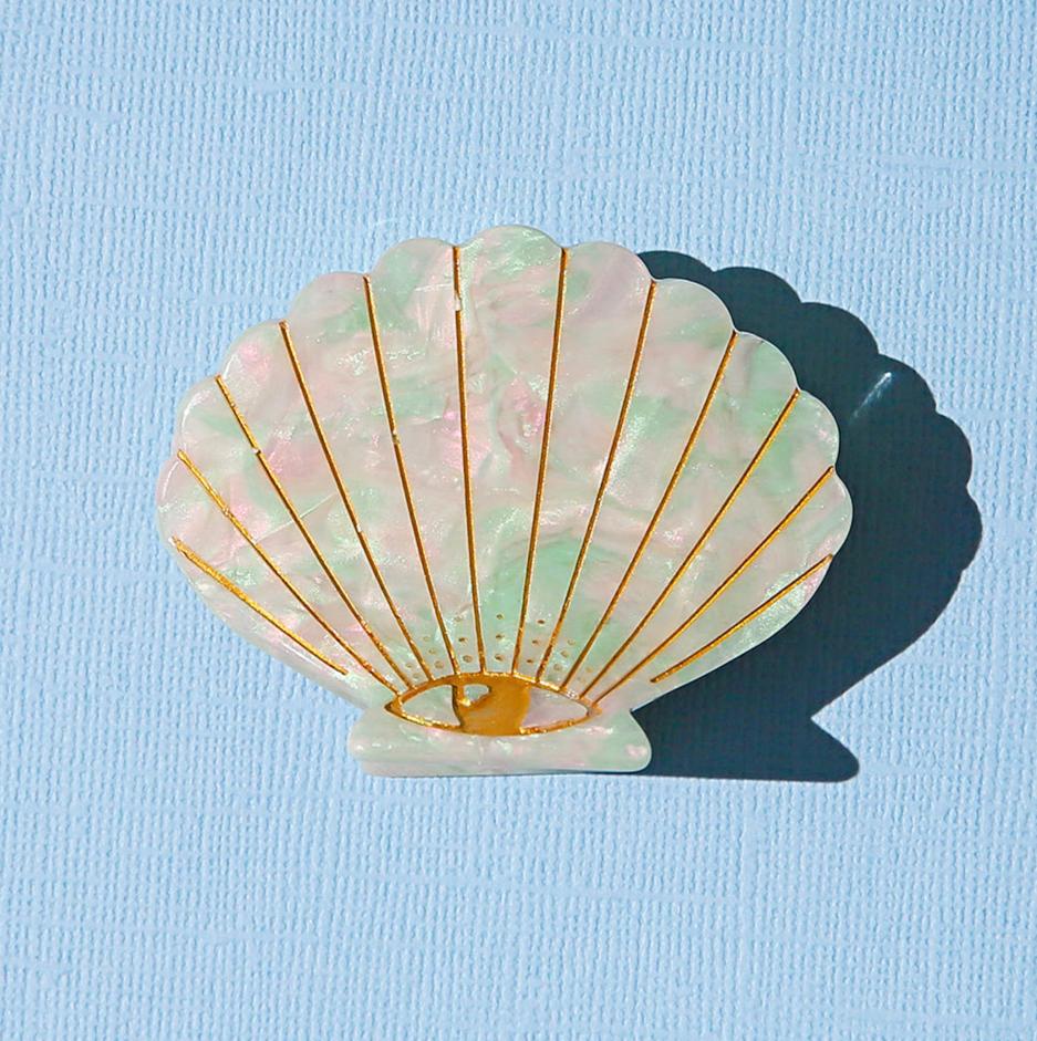 Iridescent Shell Hair Clip (small)