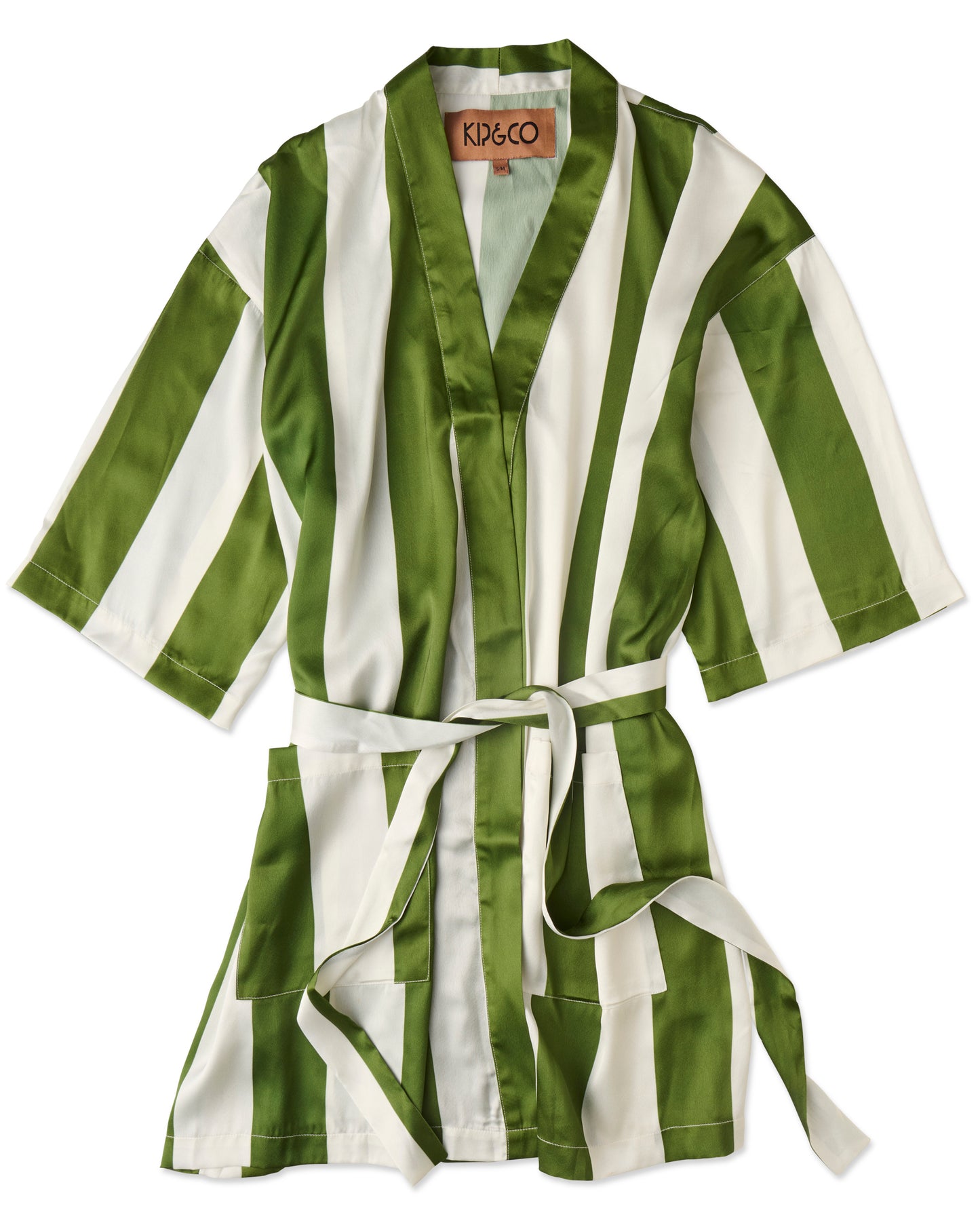 Moss Stripe Eco Satin Robe