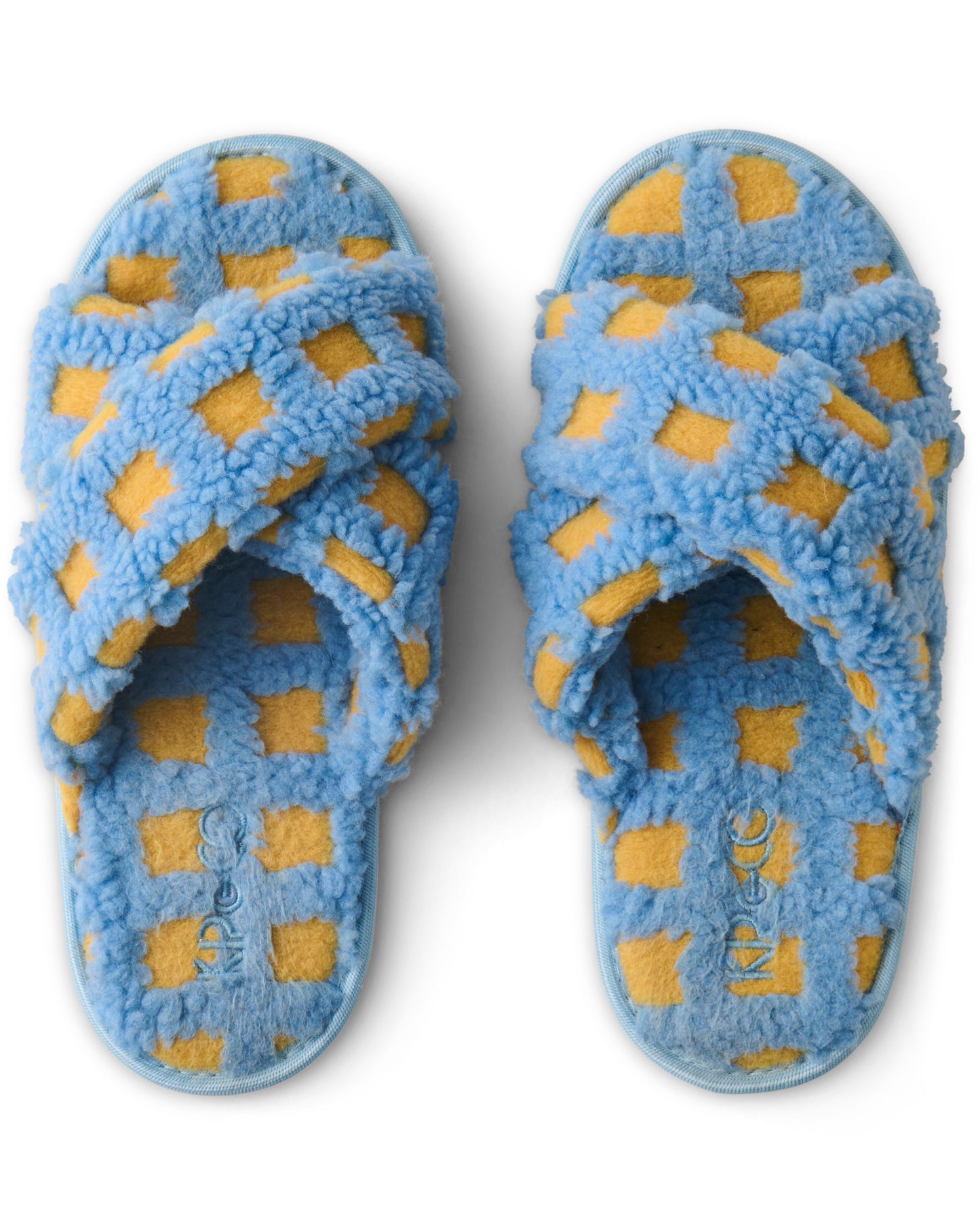 Ocean Shores Check Sherpa Adult Slippers