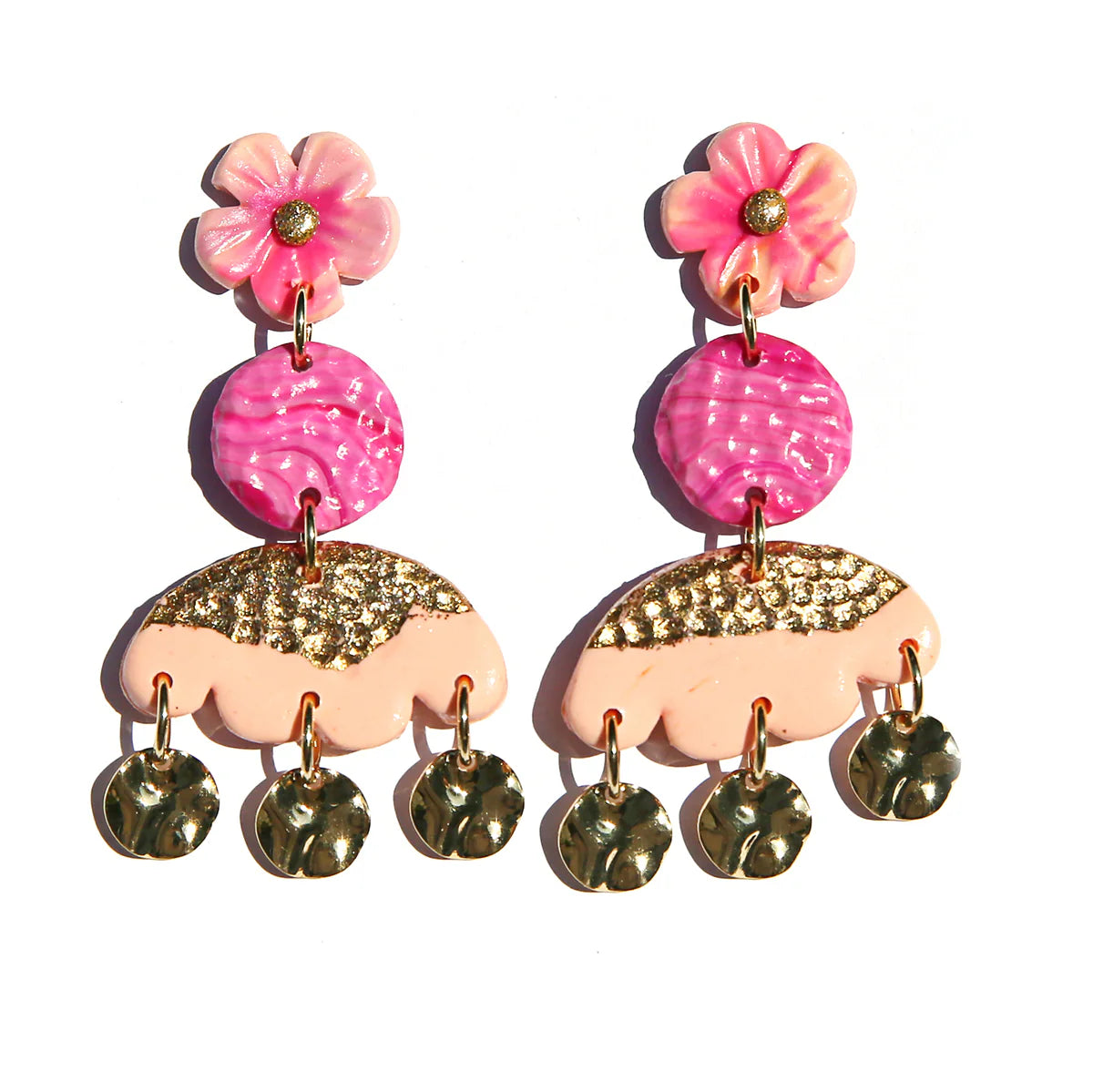Pink & Peach Forme Earrings