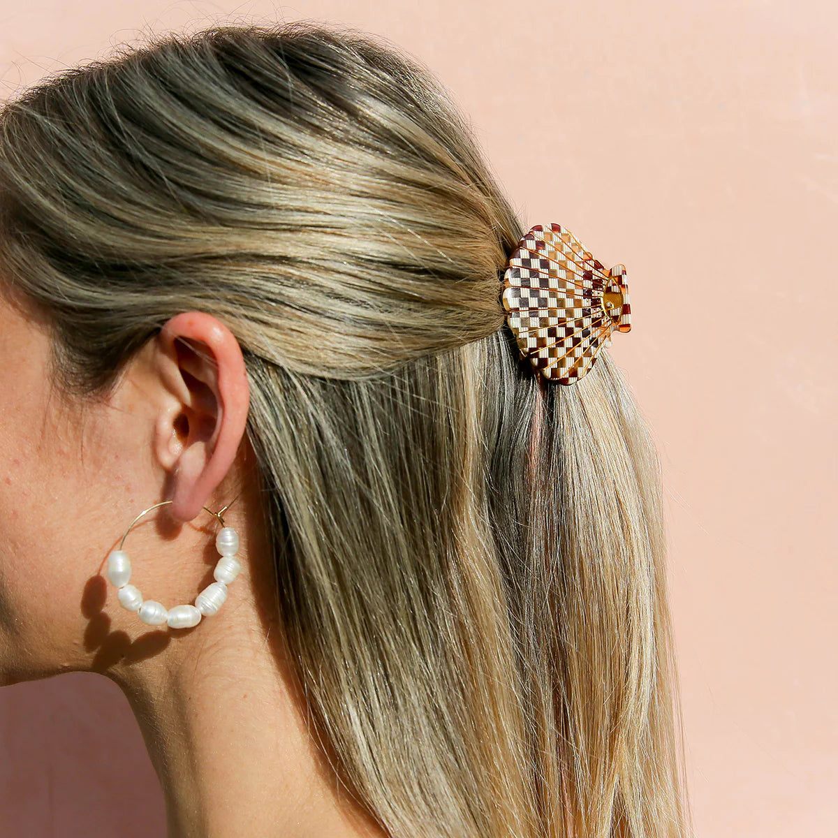 Check Shell Hair Clip (small)