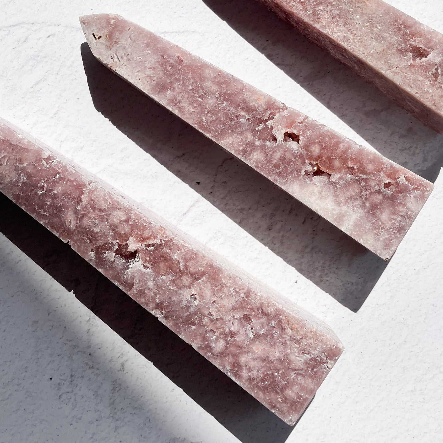 Pink amethyst Obelisk Set