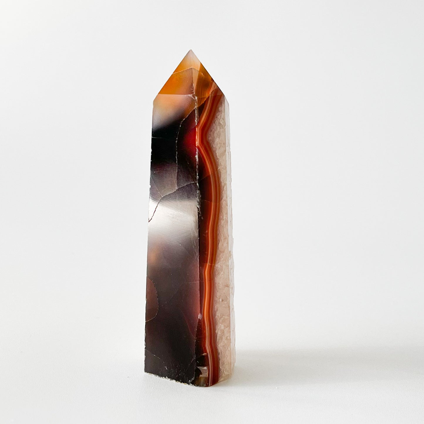 Carnelian Tower with Quartz / 137g