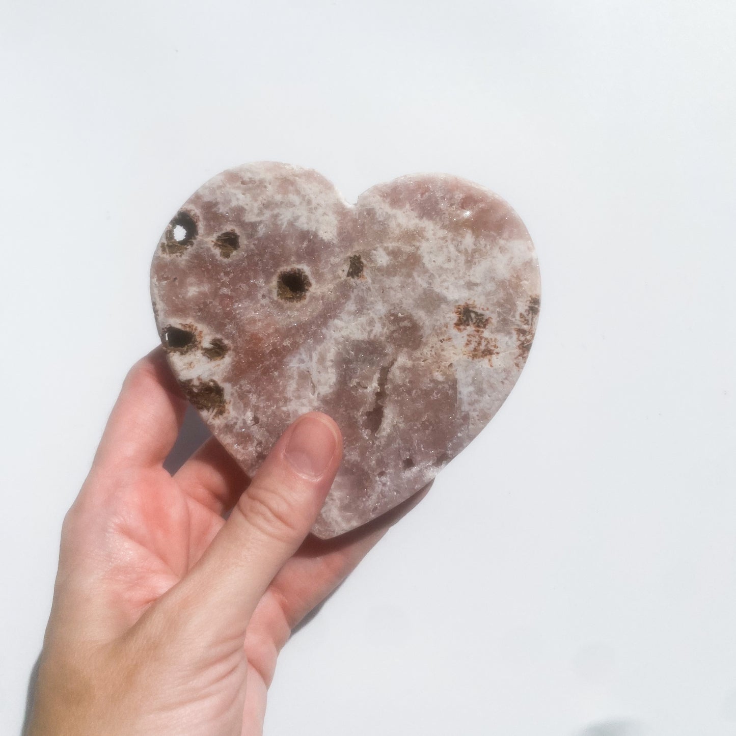 Pink Amethyst Heart with Quartz / 266g