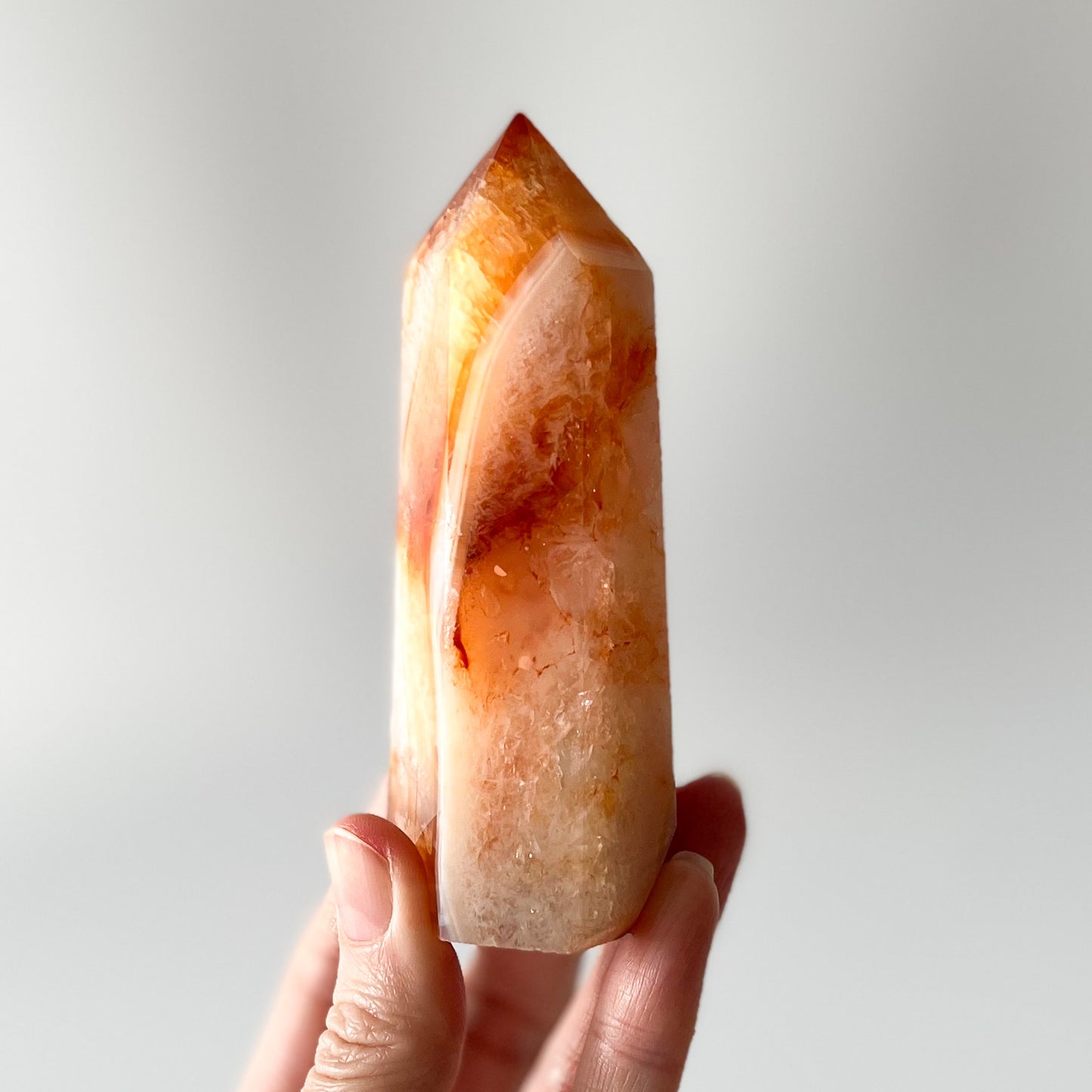 Carnelian Tower with Quartz / 212g