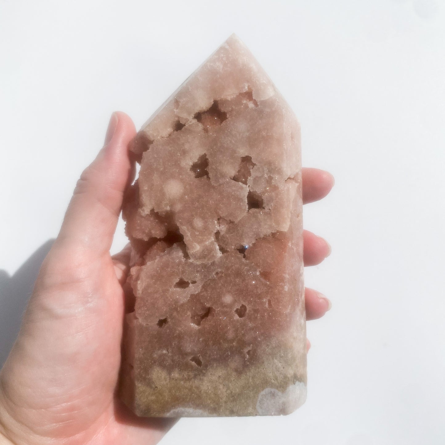 Pink Amethyst Natural Cut Tower (high Quality) / 384g