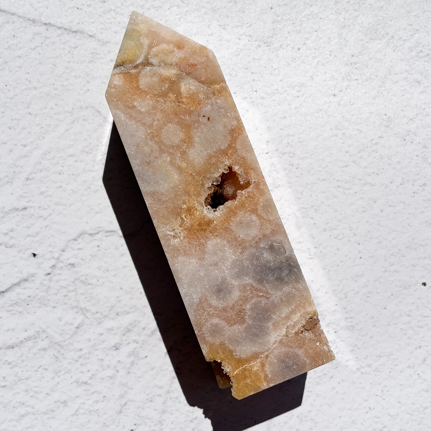 Pink Amethyst - Flower Agate Hybrid Tower / 309g