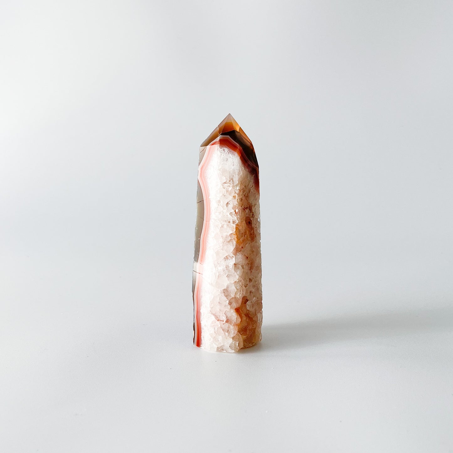 Carnelian Tower with Quartz / 137g