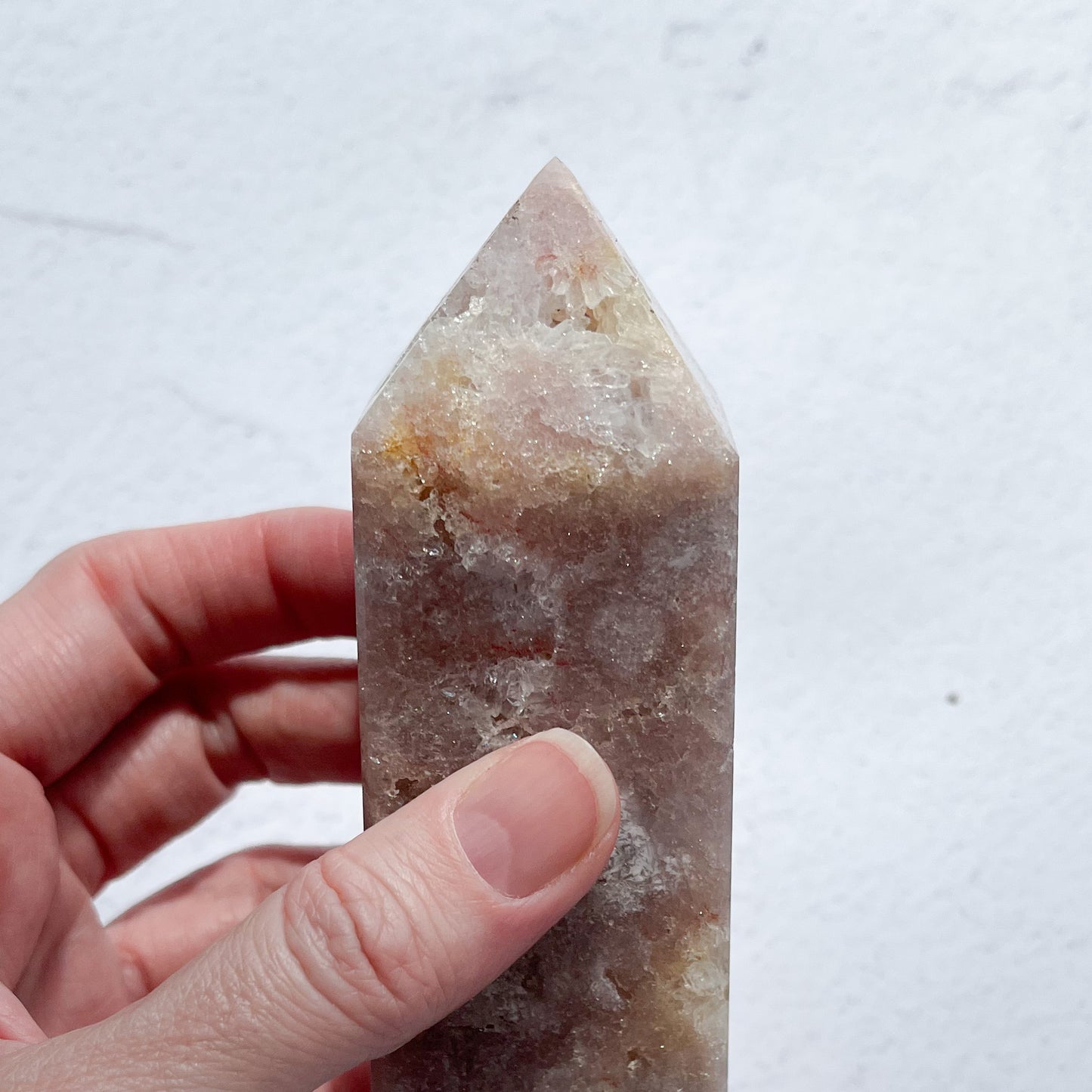 Pink Amethyst Tower with Quartz inclusions / 337g