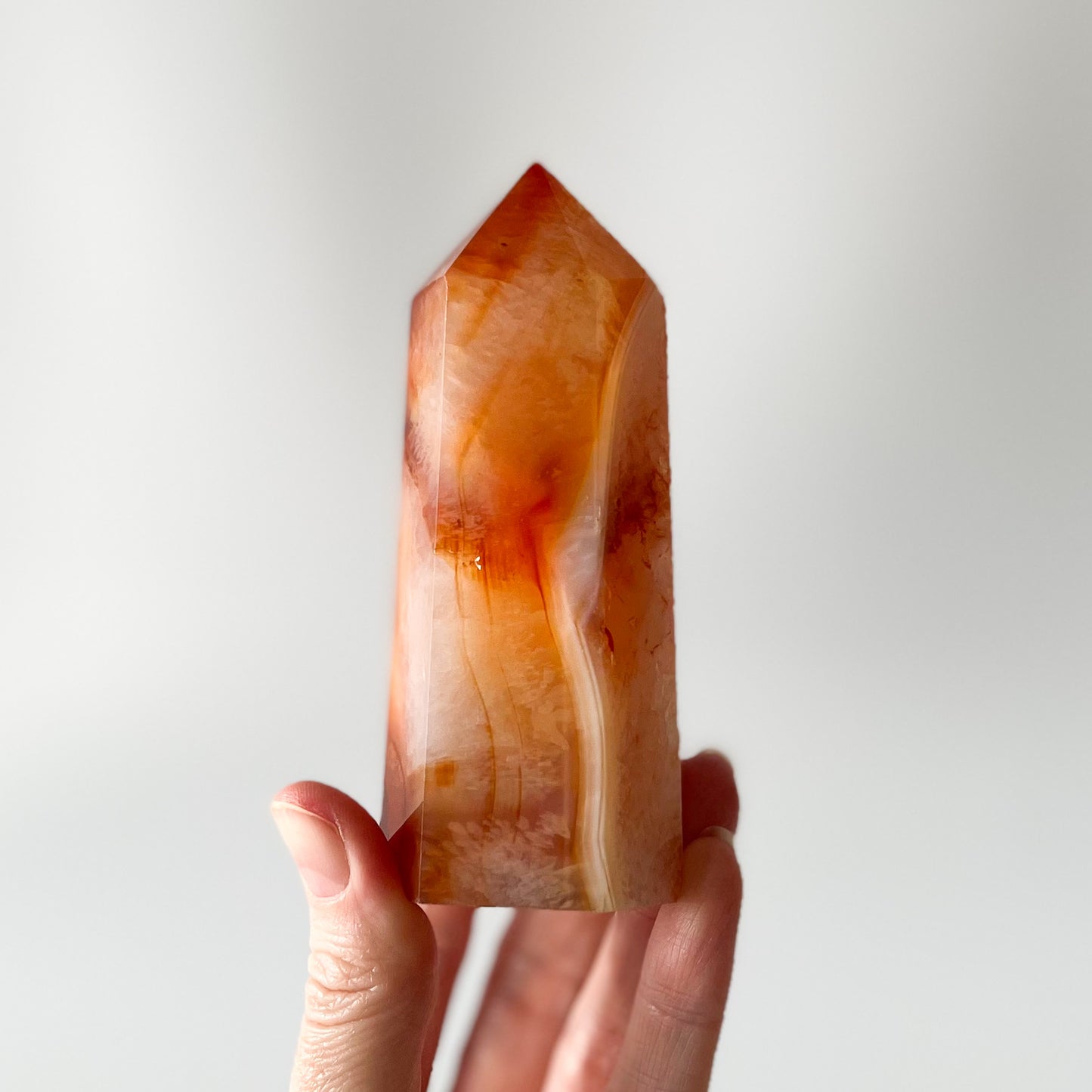 Carnelian Tower with Quartz / 212g