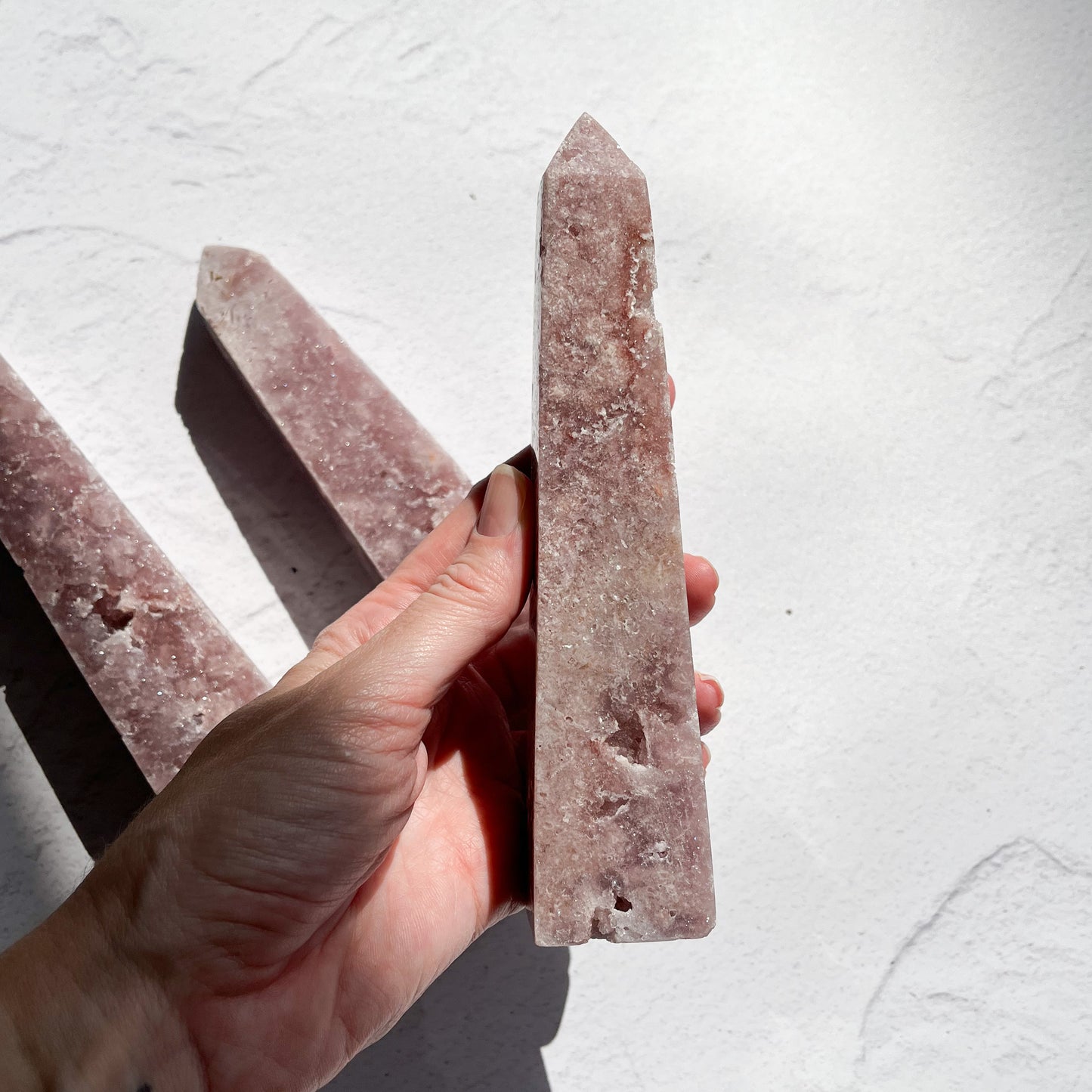 Pink amethyst Obelisk Set