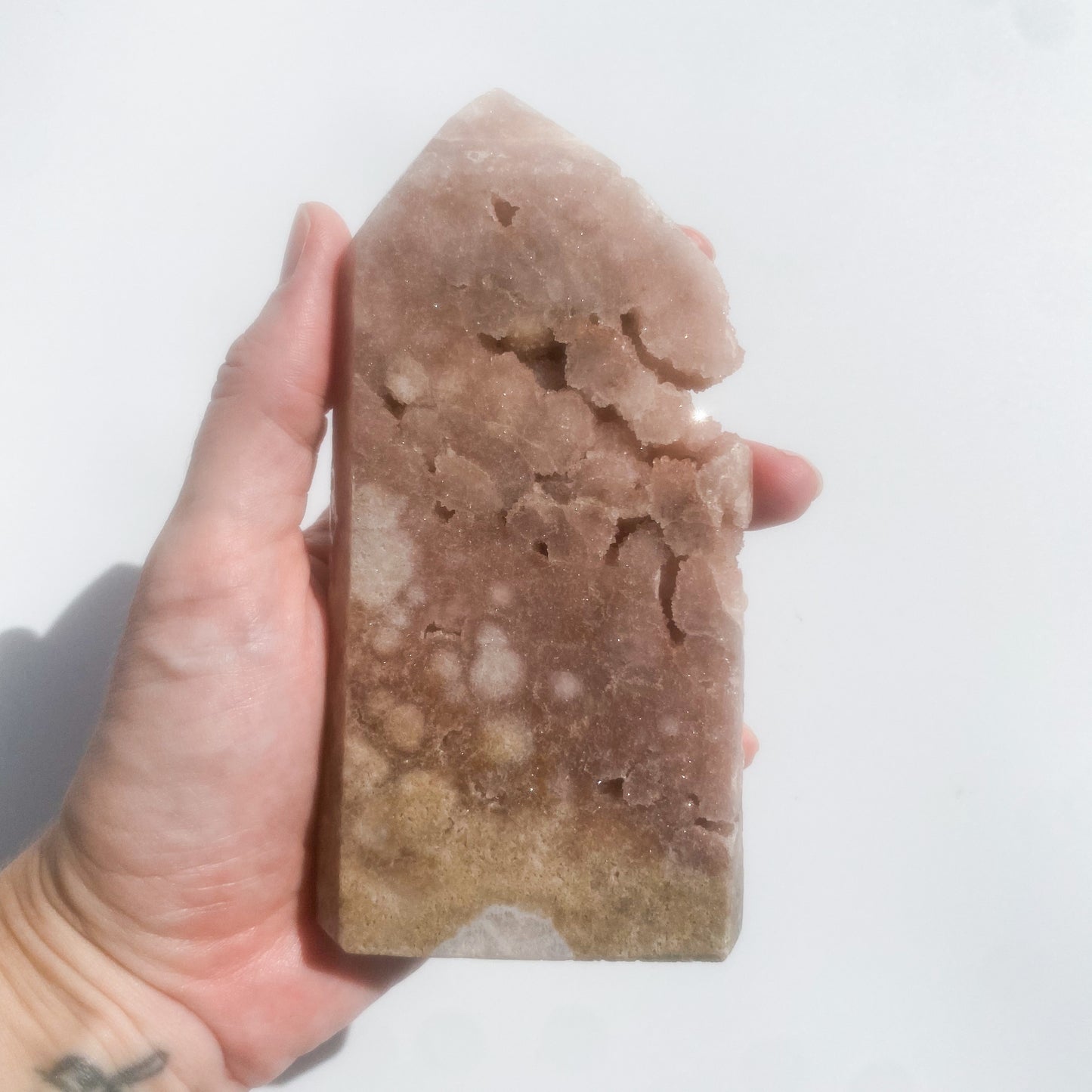Pink Amethyst Natural Cut Tower (high Quality) / 384g