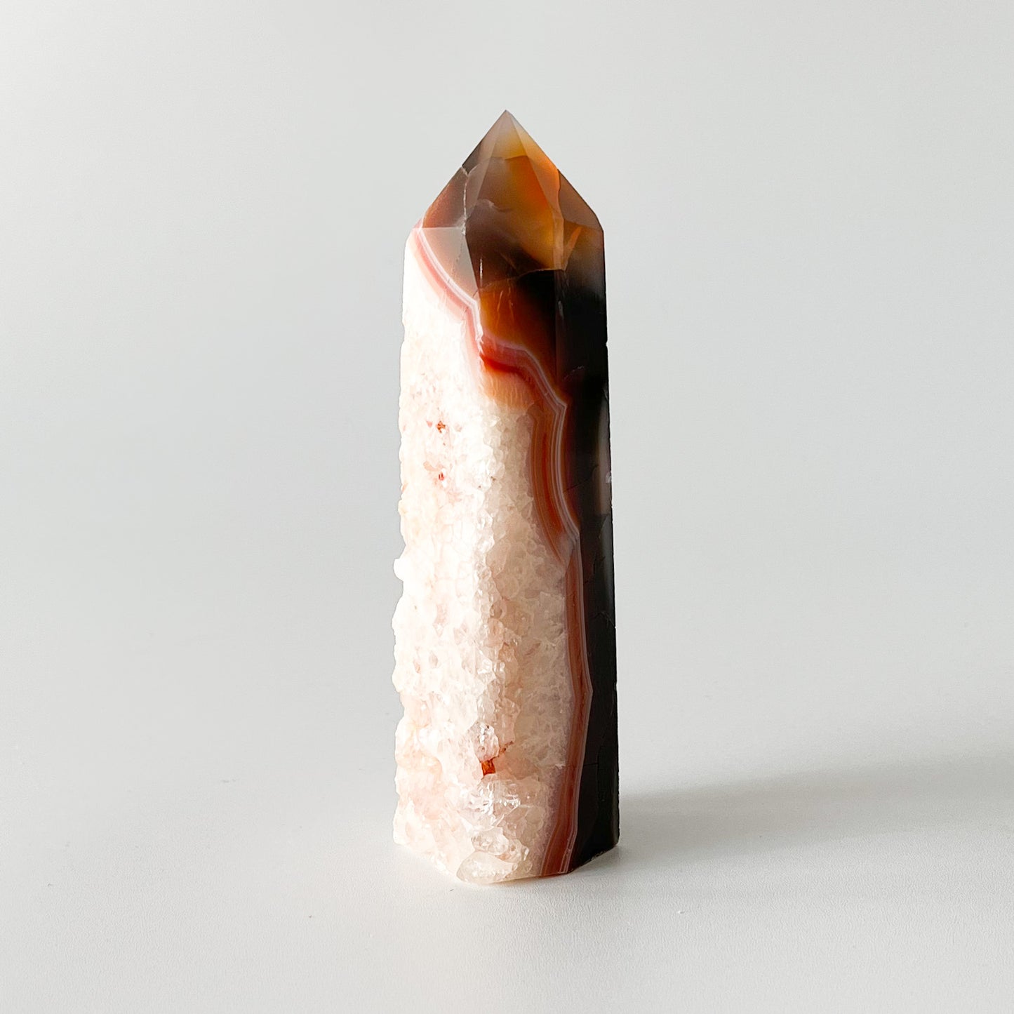 Carnelian Tower with Quartz / 137g